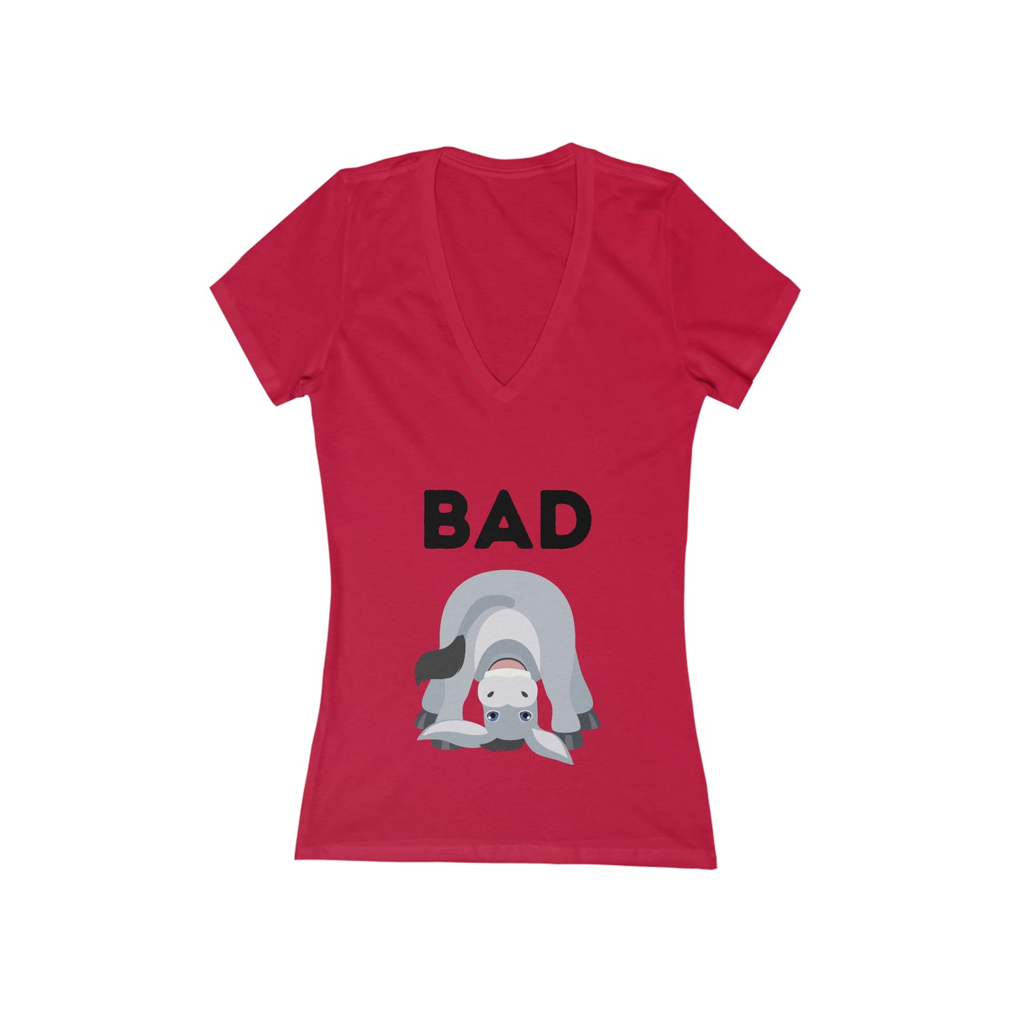Women's Bad Ass Jersey Short Sleeve Deep V-Neck Tee
