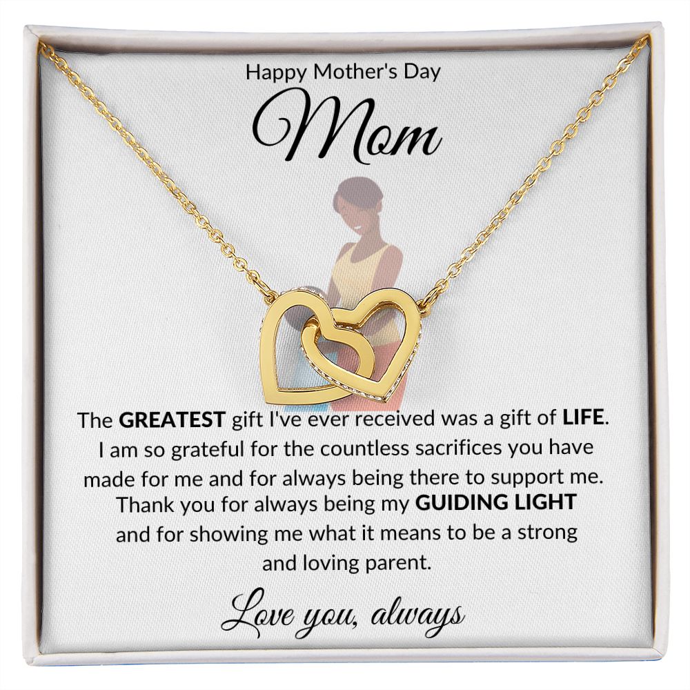 Interlocking Hearts Necklace (White & Gold Variants)