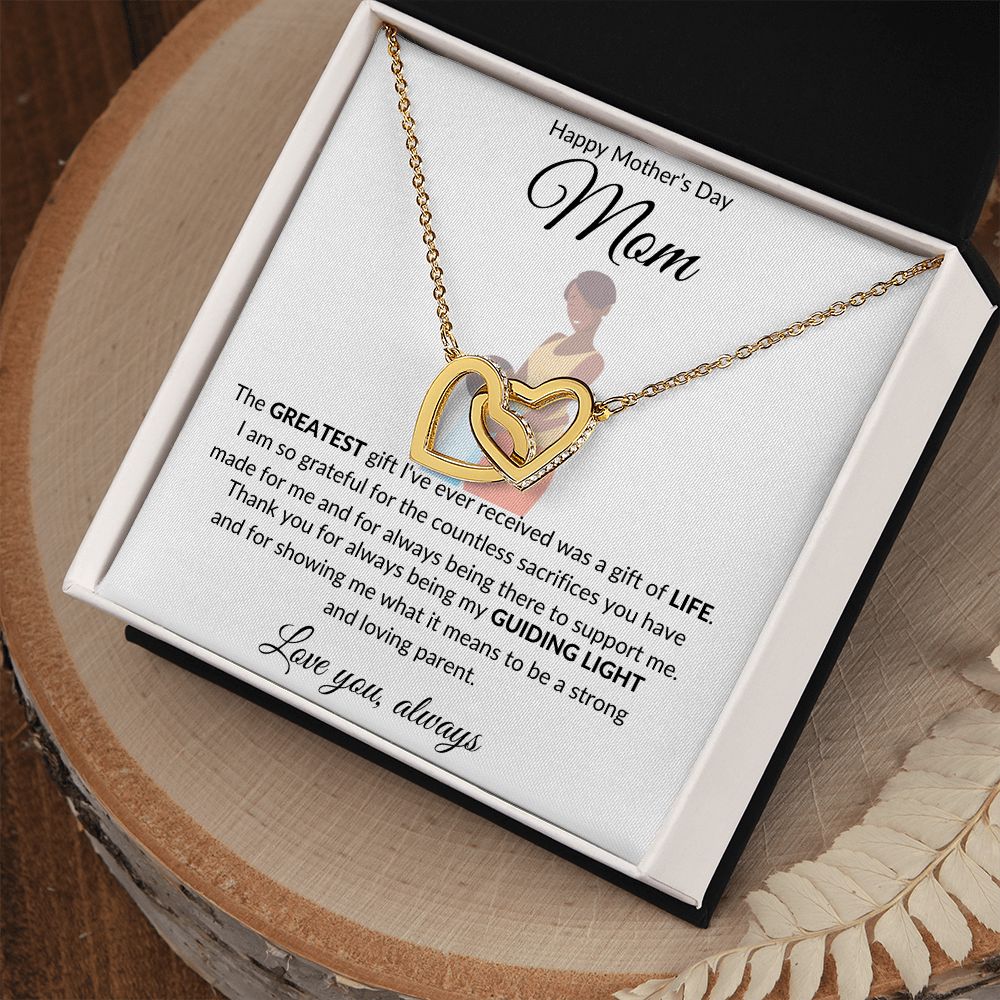 Interlocking Hearts Necklace (White & Gold Variants)