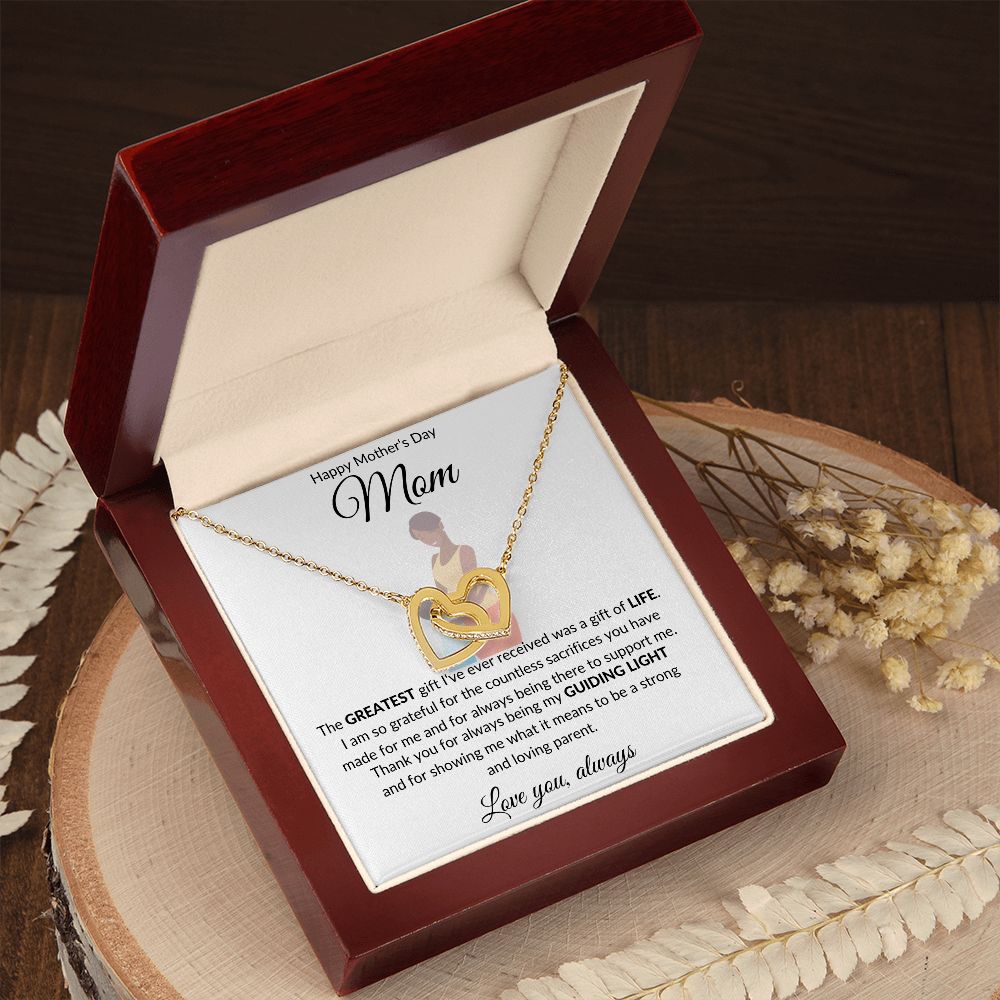 Interlocking Hearts Necklace (White & Gold Variants)