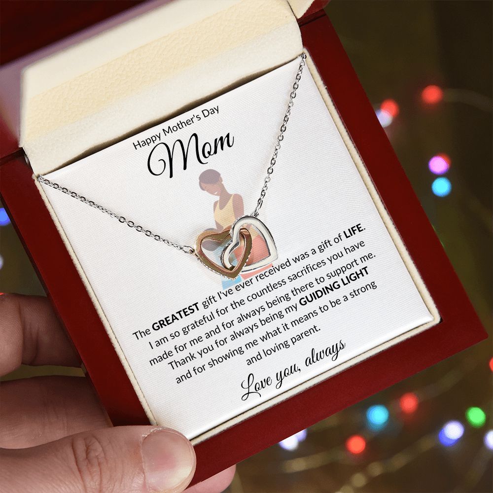 Interlocking Hearts Necklace (White & Gold Variants)