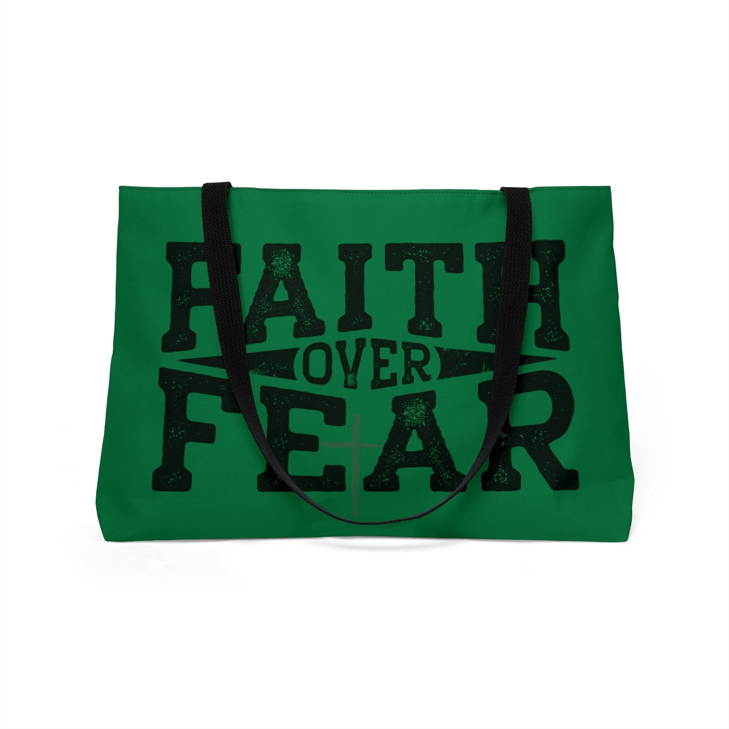 Faith over Fear Weekender Tote Bag (Green)