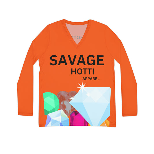 Savage HOTTI Long Sleeve V-neck Shirt