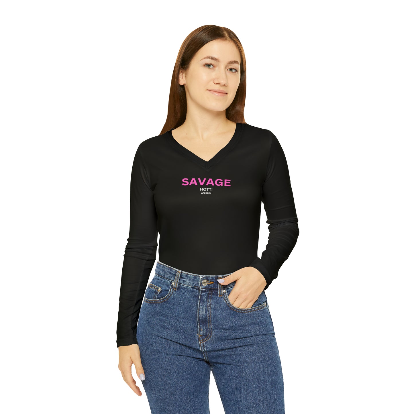 Savage HOTTI Long Sleeve V-neck Shirt