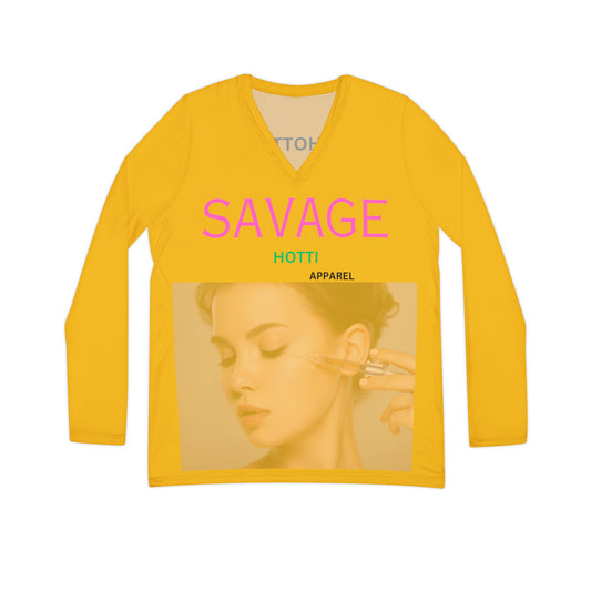 Savage HOTTI Long Sleeve V-neck Shirt