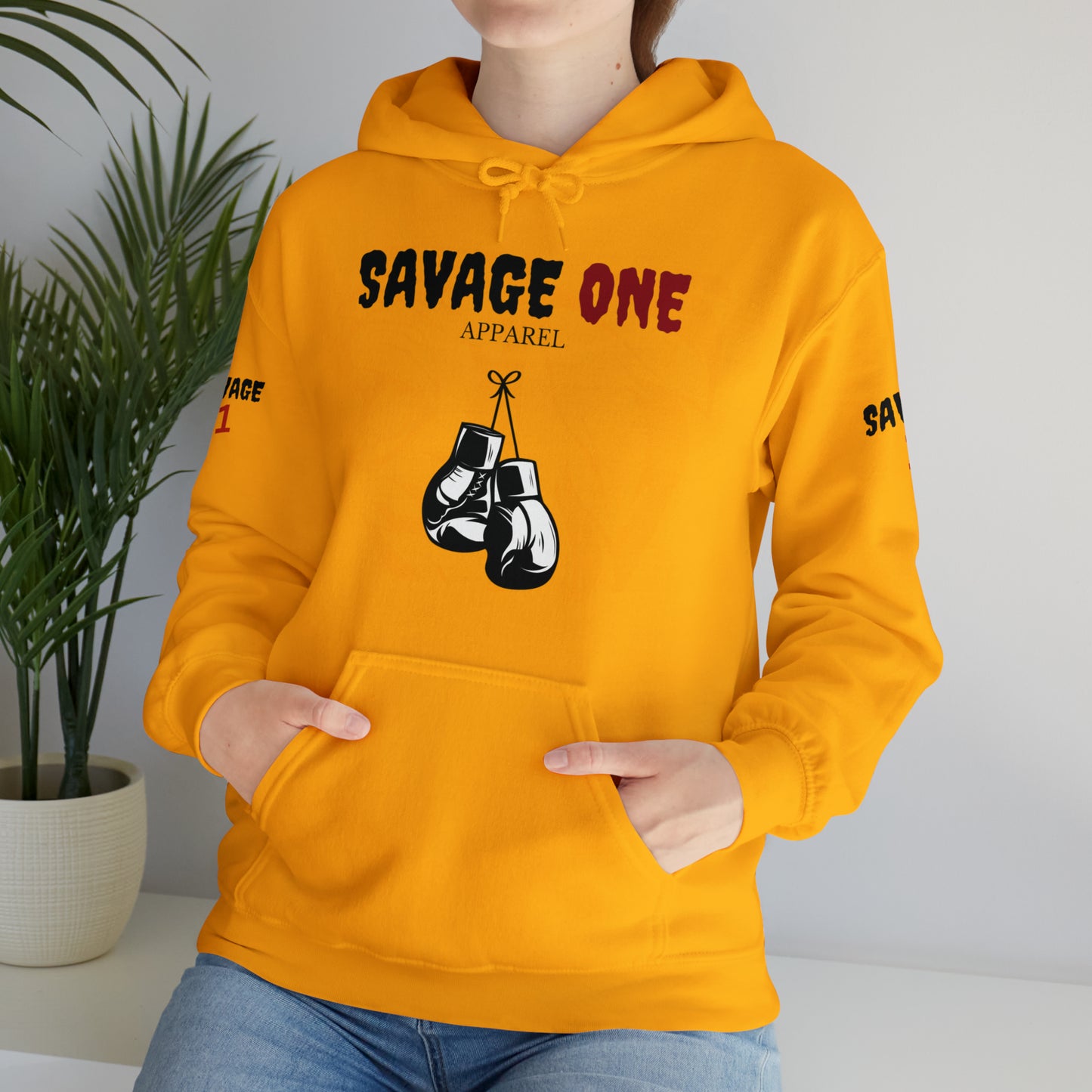 Savage ONE Sports Hooded Sweatshirt (Golden Gloves)