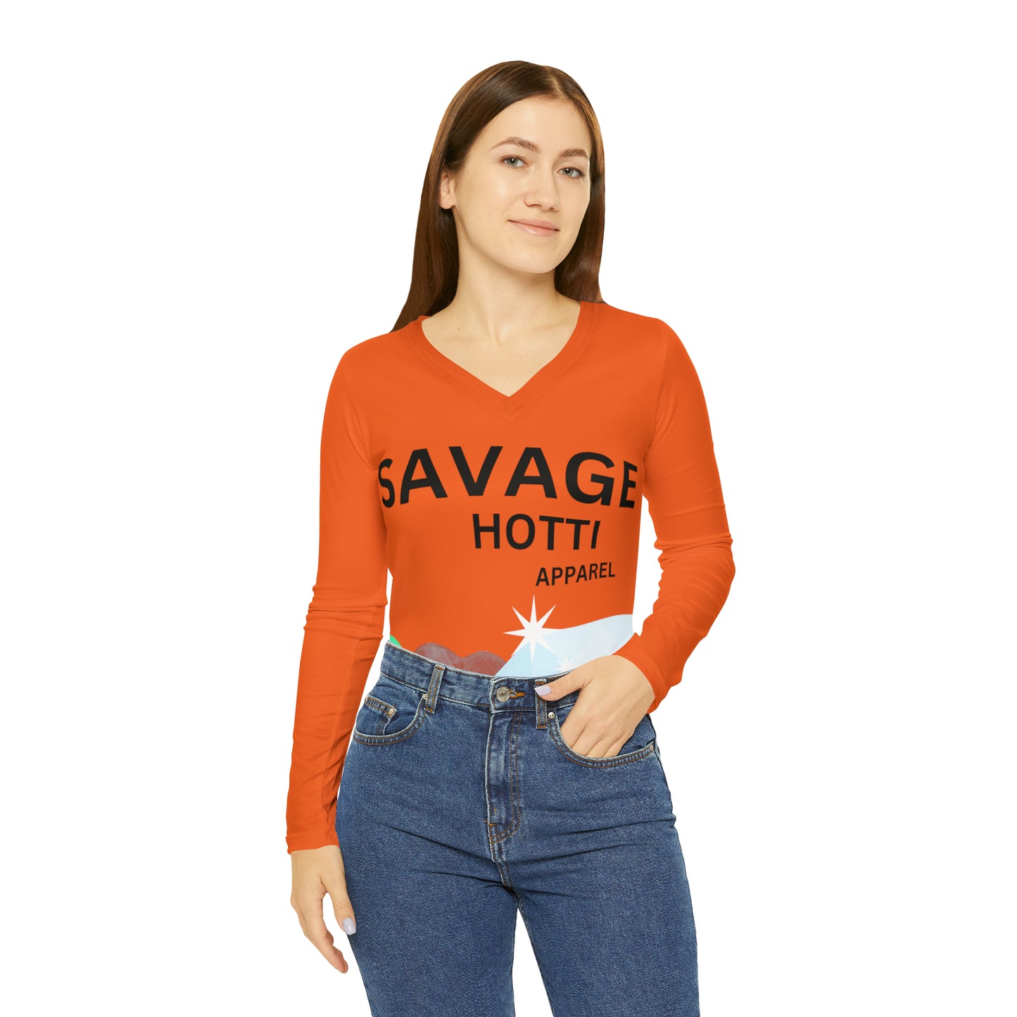 Savage HOTTI Long Sleeve V-neck Shirt