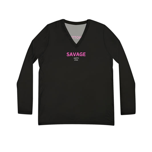 Savage HOTTI Long Sleeve V-neck Shirt