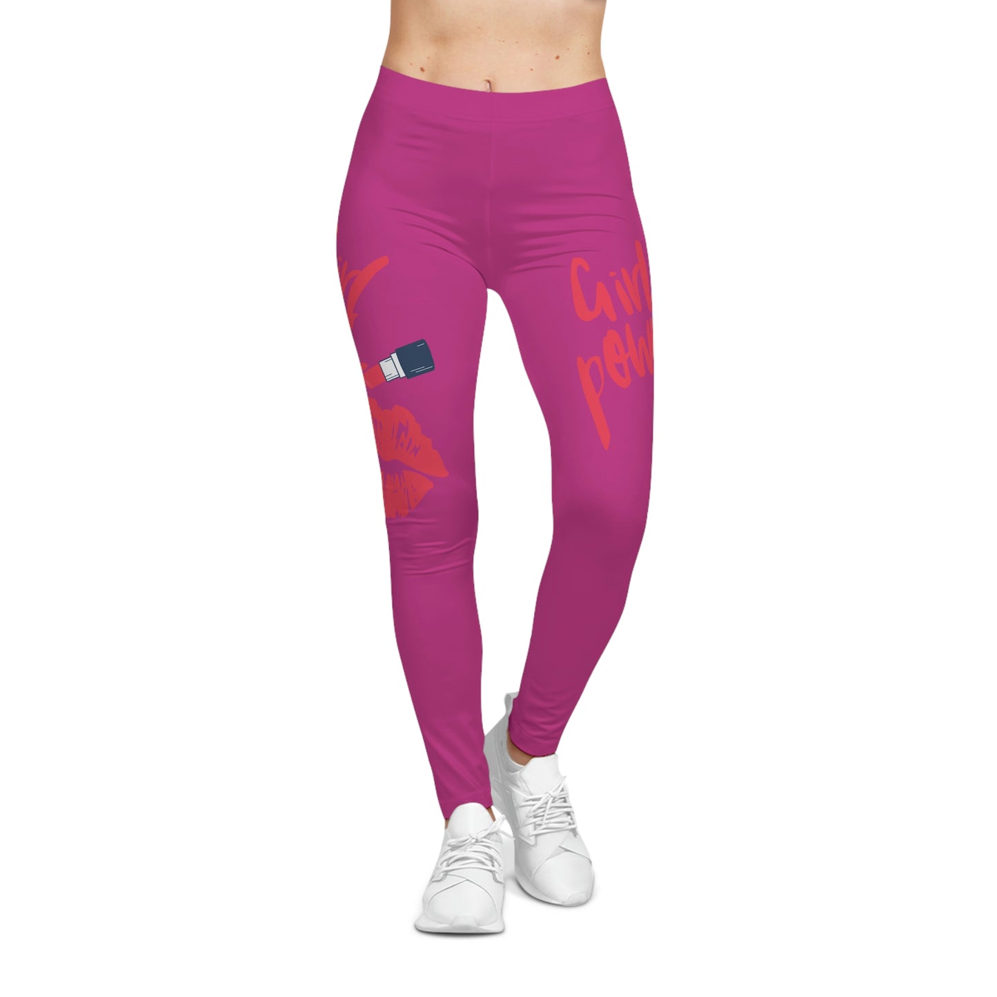 Women's Girl Power Casual Leggings (Pink)