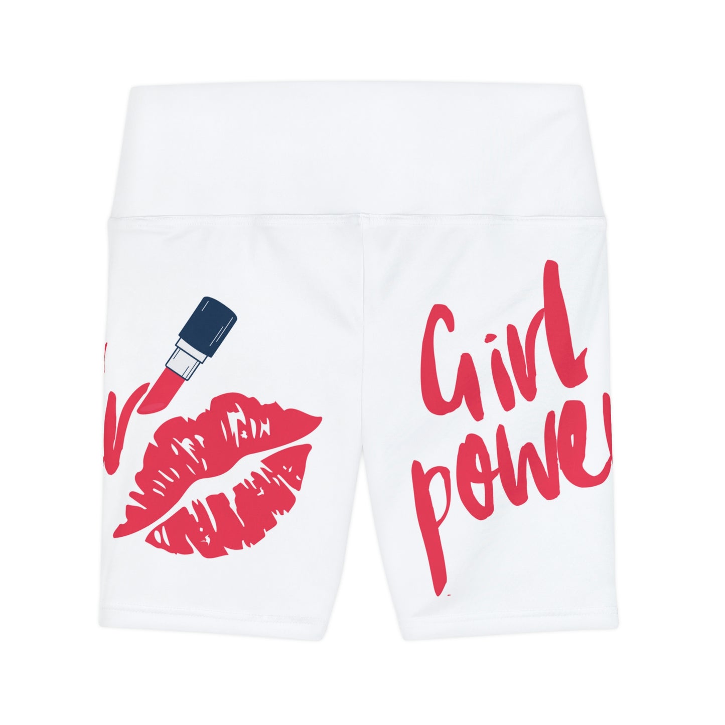 Women's Girl Power Workout Shorts (White)