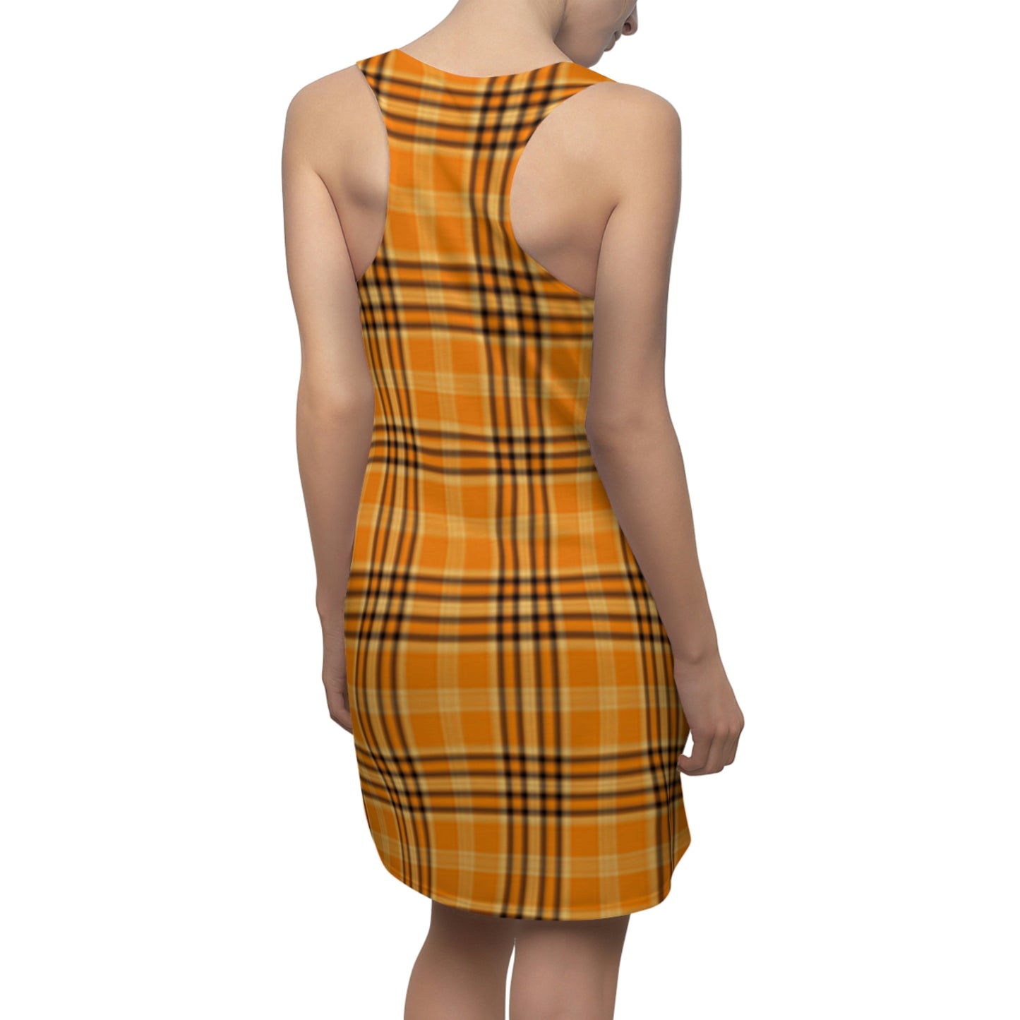 Summer Women's Cut & Sew Racerback Dress (Orange/Black)