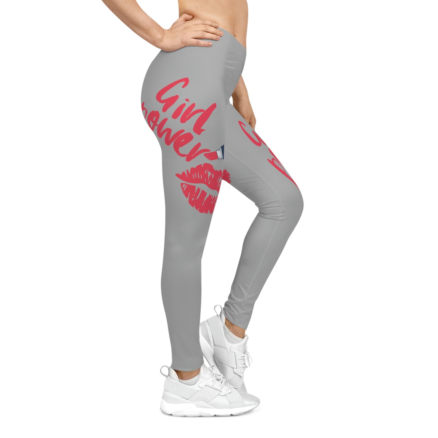 Women's Girl Power Casual Leggings (Grey)