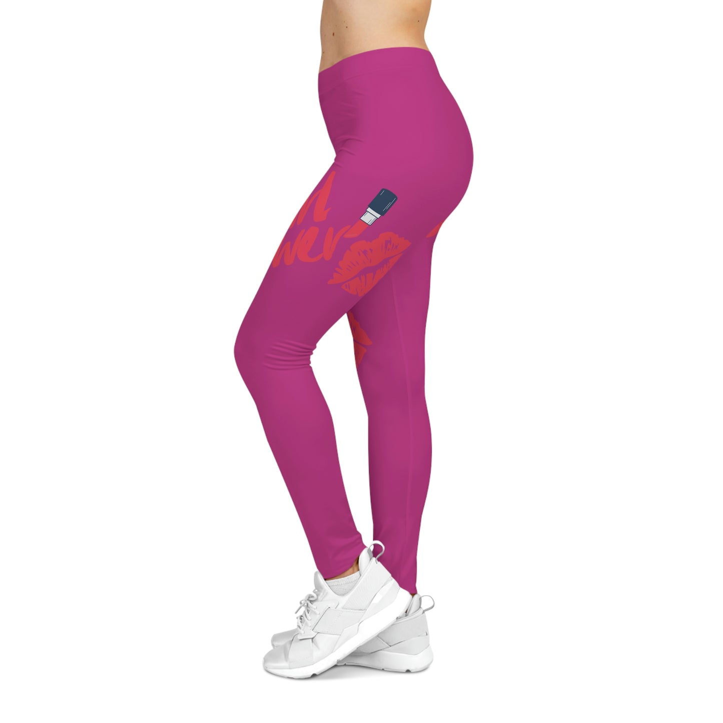 Women's Girl Power Casual Leggings (Pink)