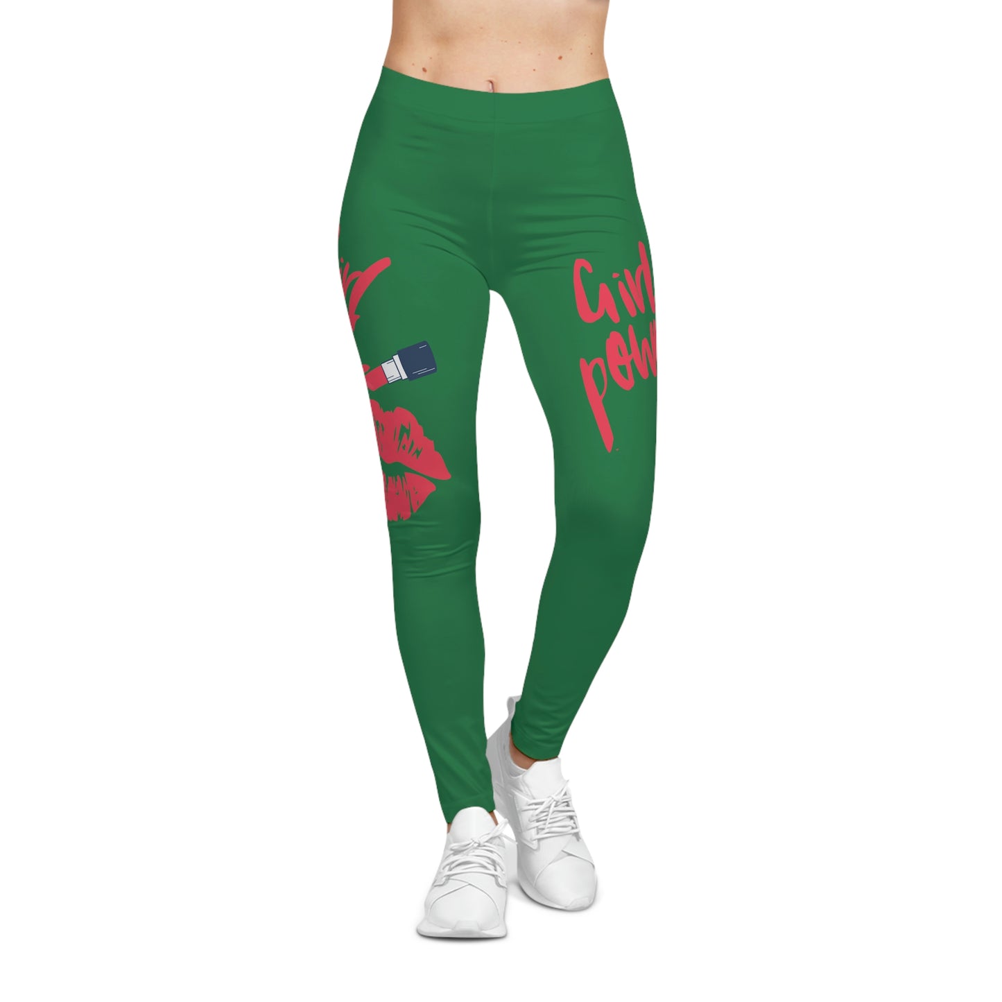 Women's Girl Power Casual Leggings (Green)