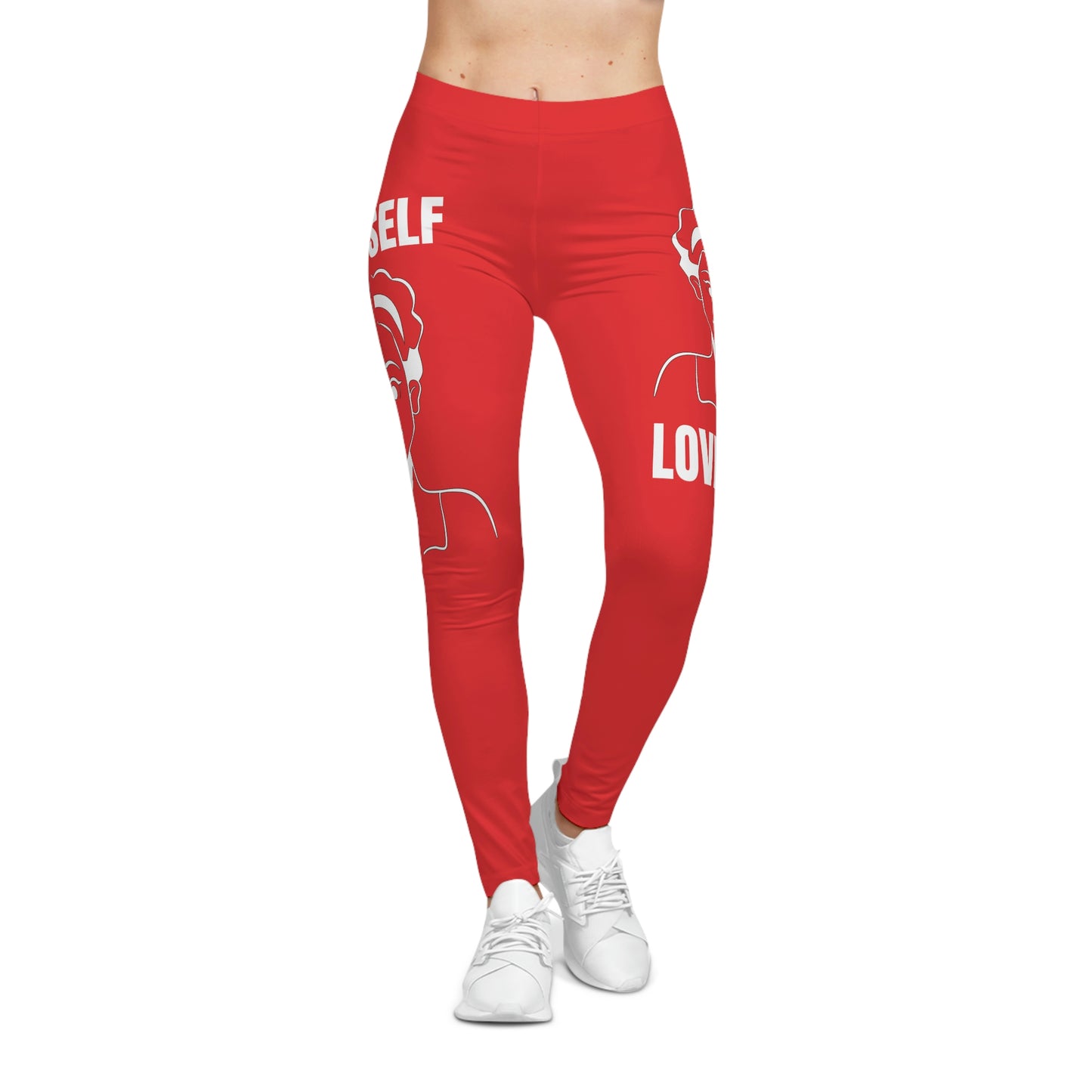 Women's Self Casual Leggings (Red)