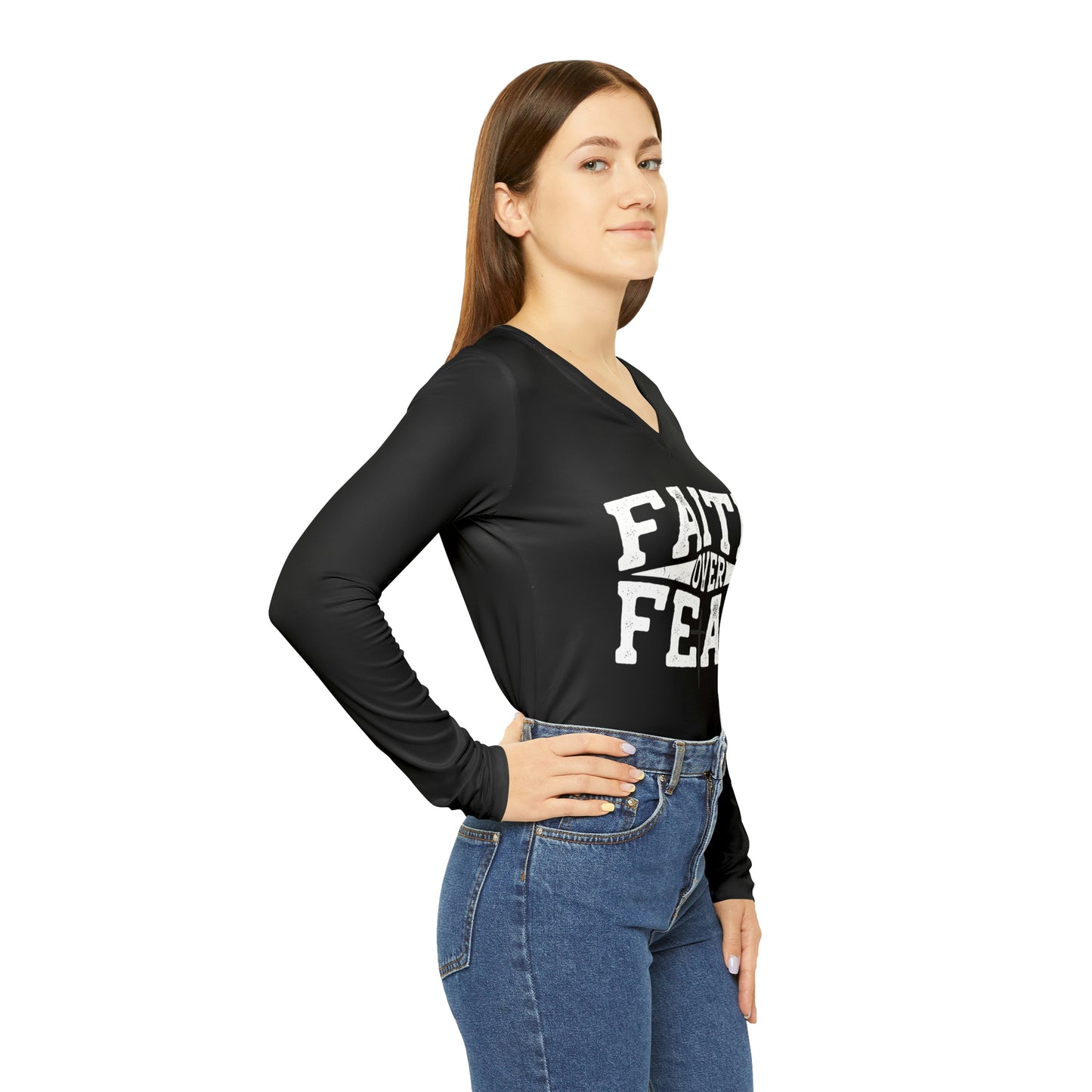 Women's Long Sleeve V-neck Shirt (AOP)