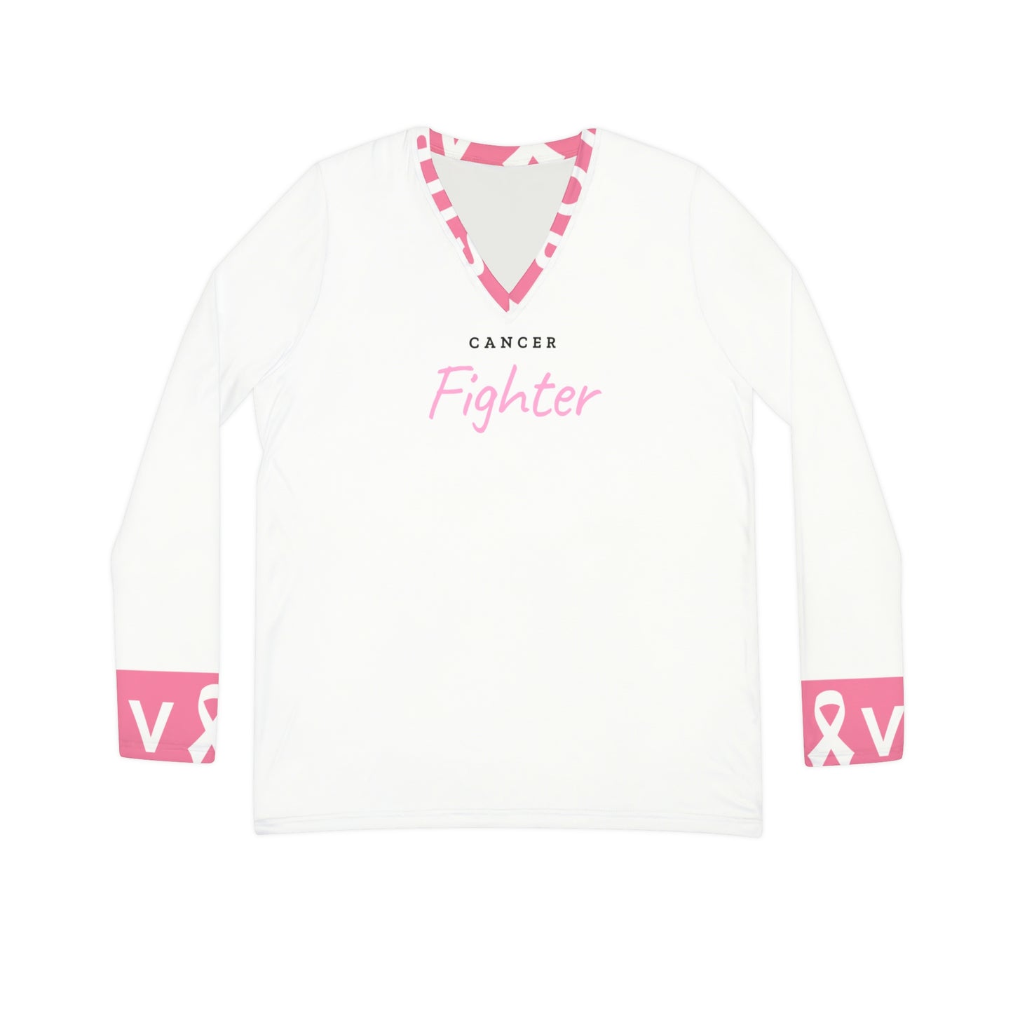 Cancer Awareness Long Sleeve V-neck Shirt