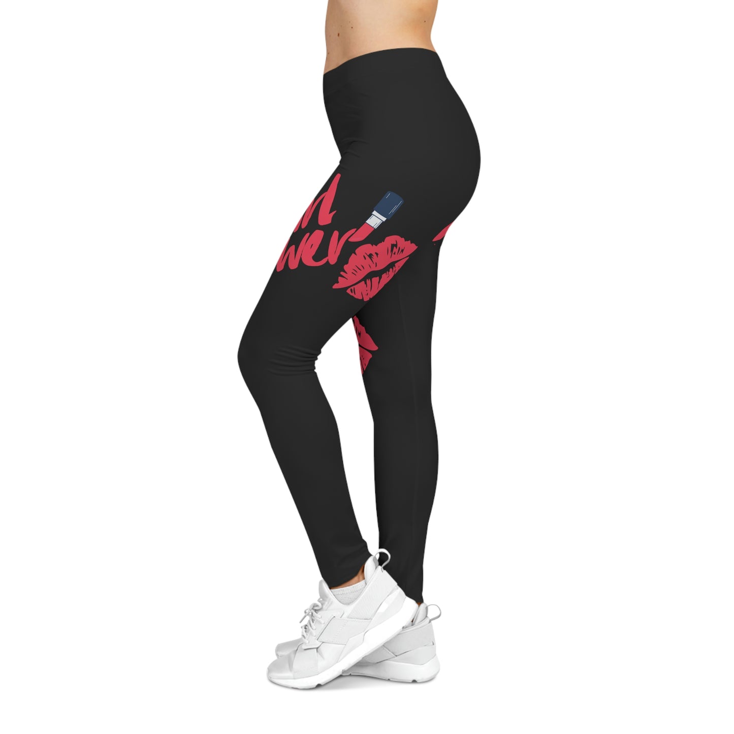 Women's Girl Power Casual Leggings (Black)