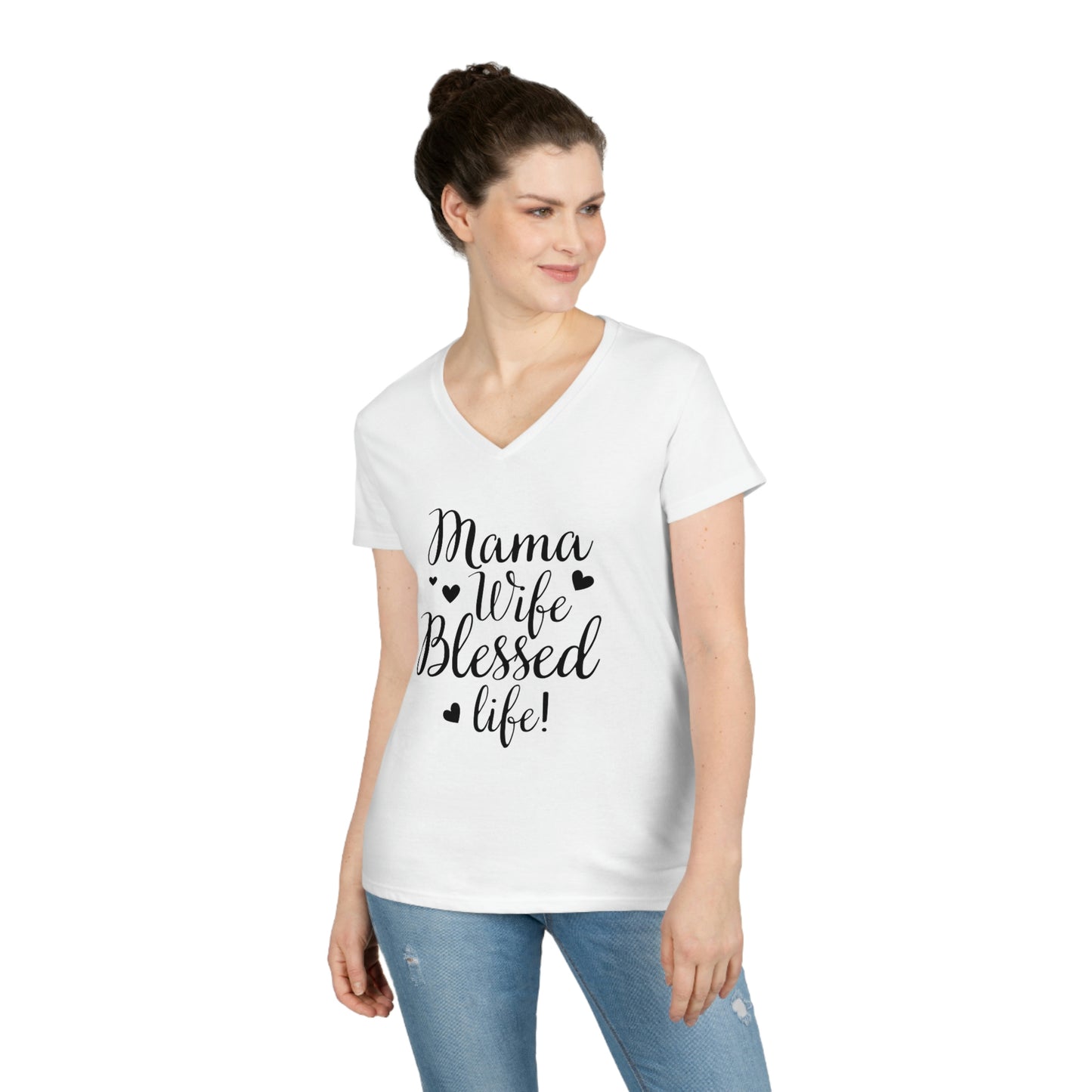 Mother's Day V-Neck T-Shirt (Heliconia)