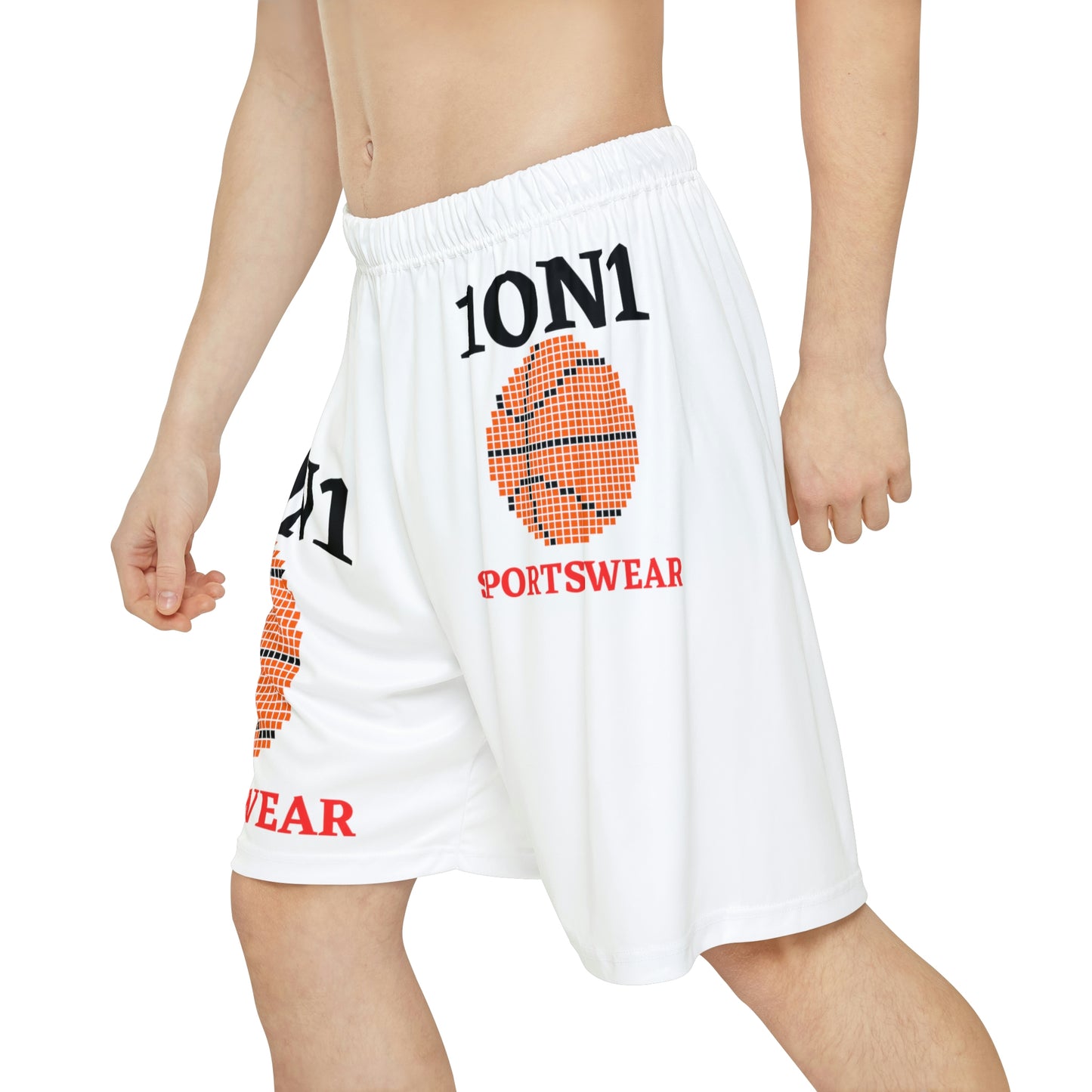 White Men’s Sports Shorts (White/Red)