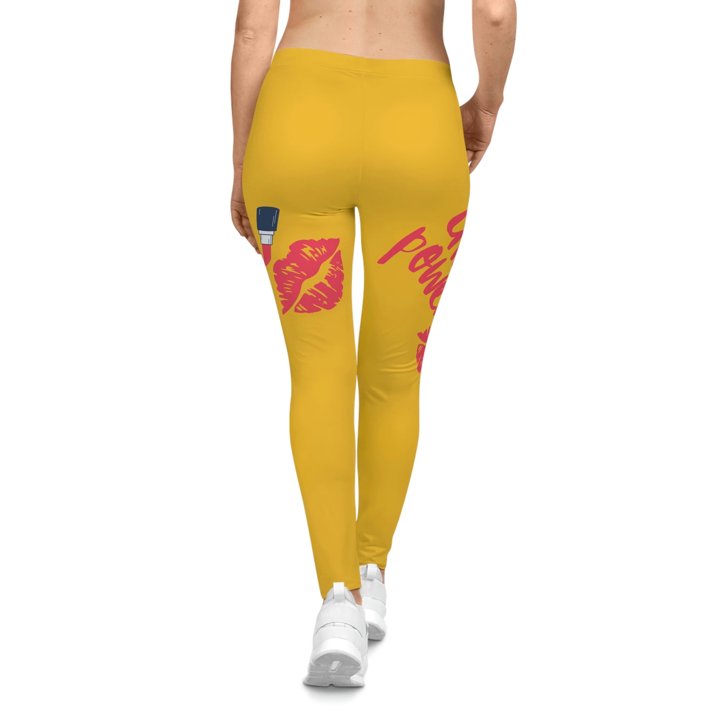 Women's Girl Power Casual Leggings (Yellow)