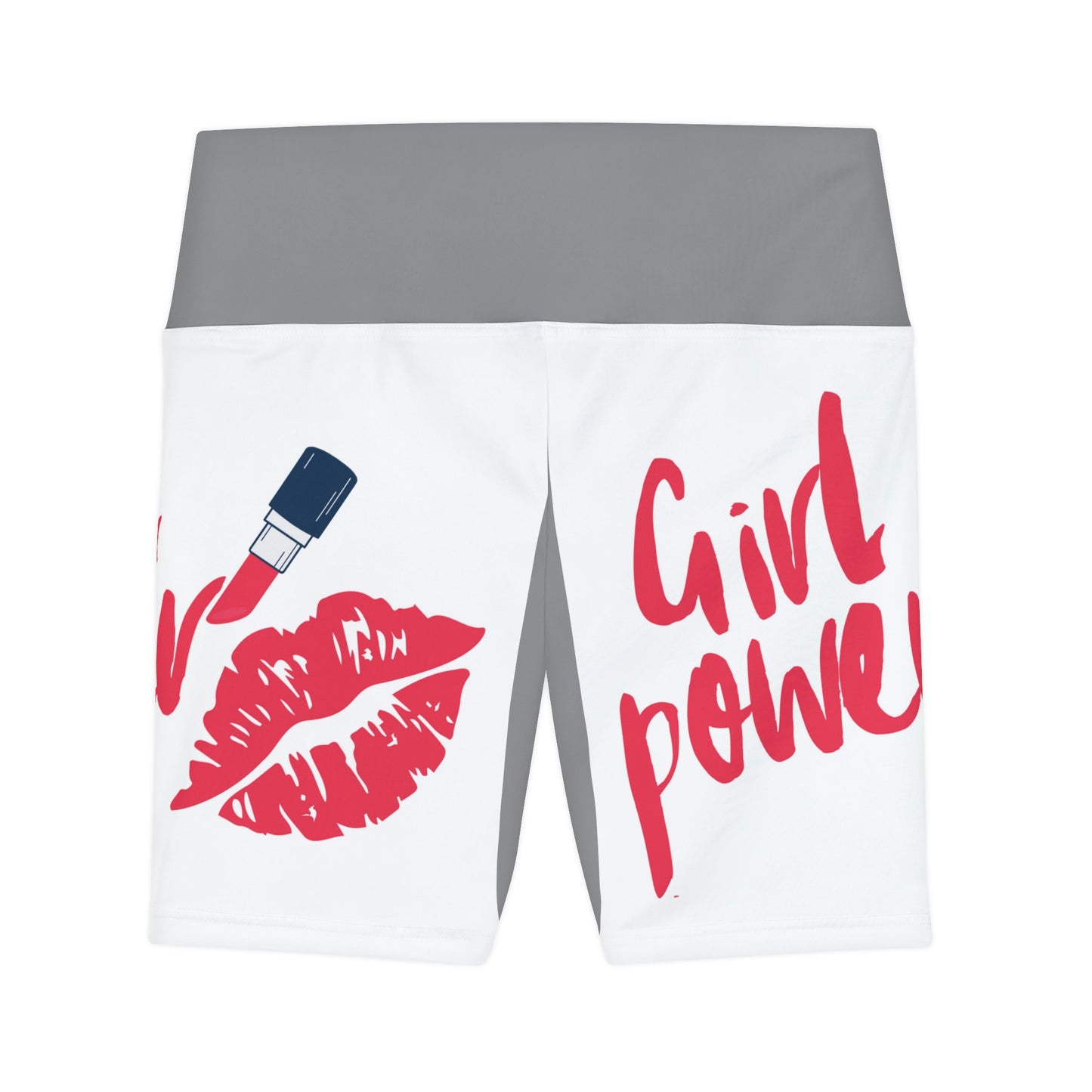 Women's Girl Power Workout Shorts (Grey/White)