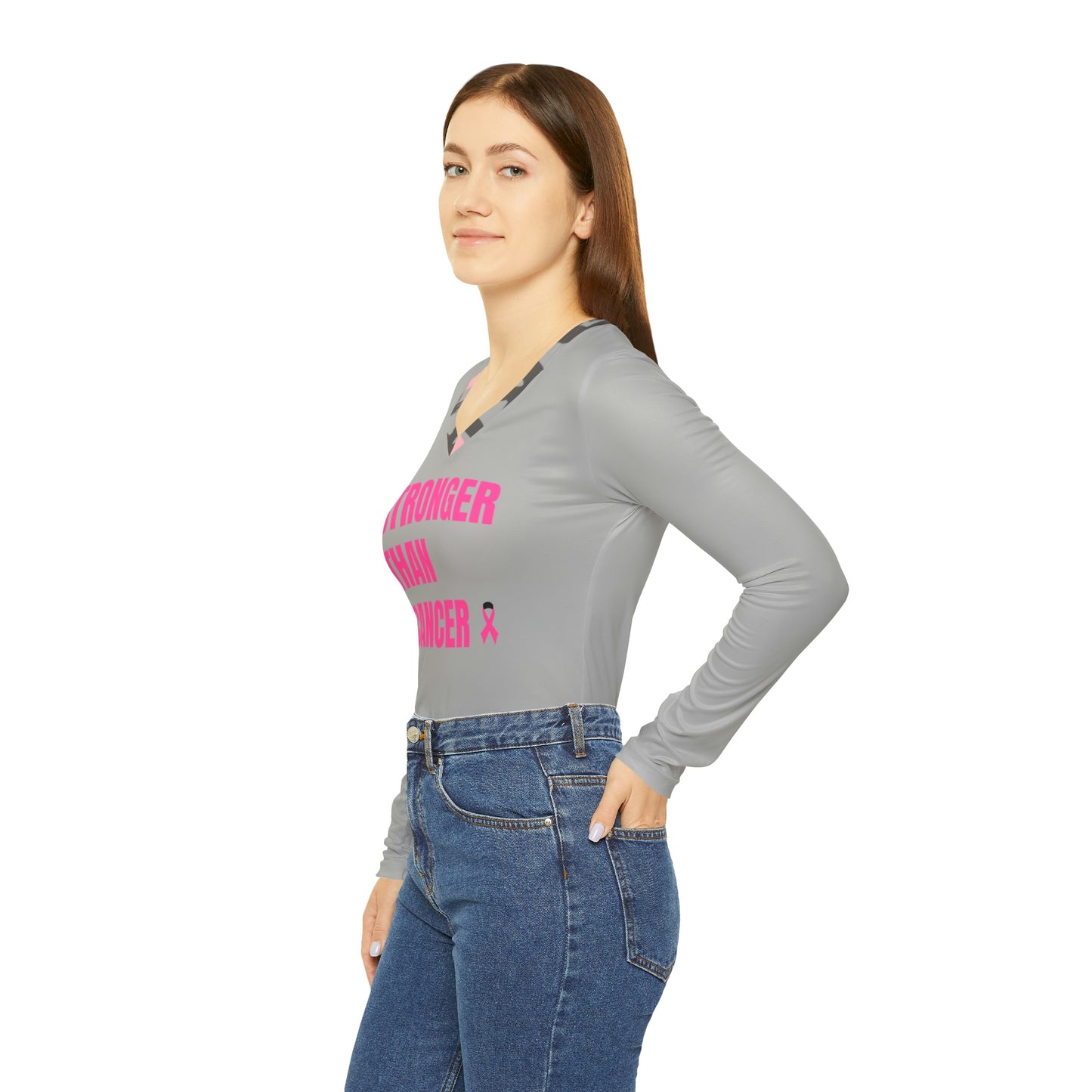 Cancer Awareness Women's Long Sleeve V-neck Shirt