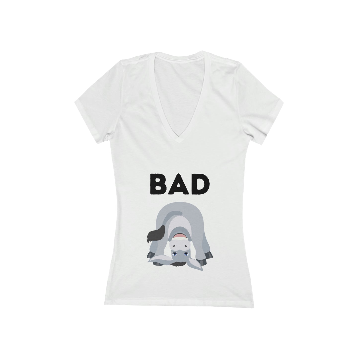 Women's Bad Ass Jersey Short Sleeve Deep V-Neck Tee