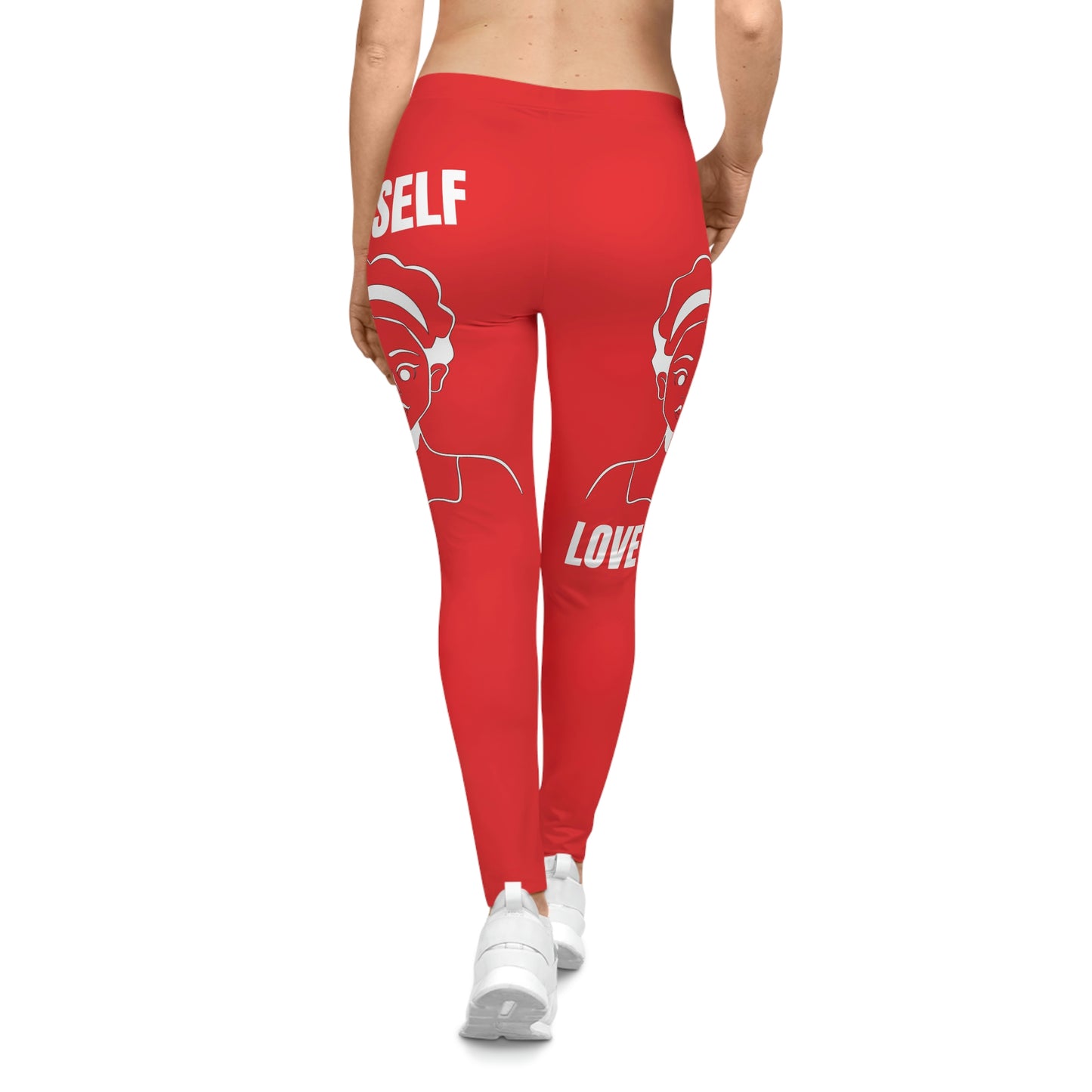 Women's Self Casual Leggings (Red)