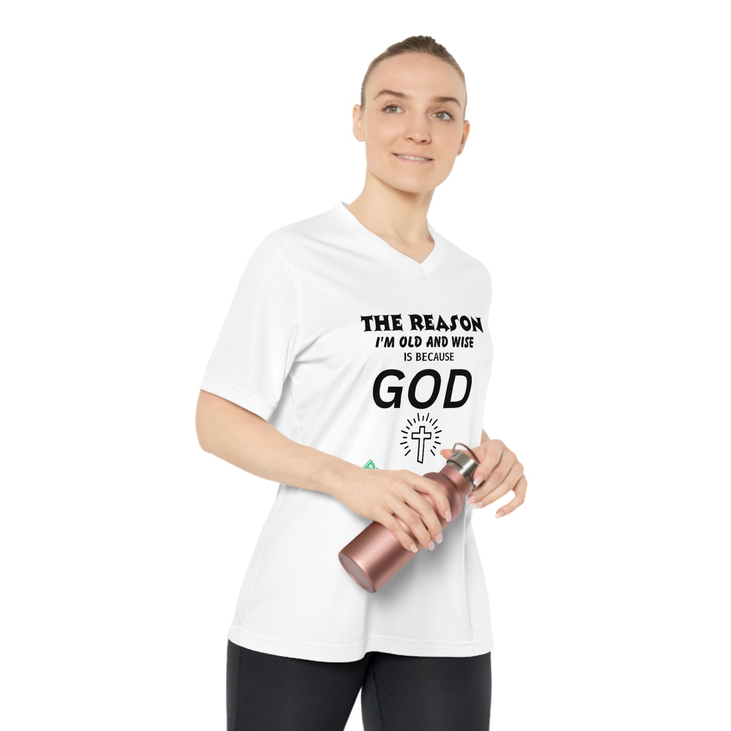 Women's Performance White V-Neck T-Shirt