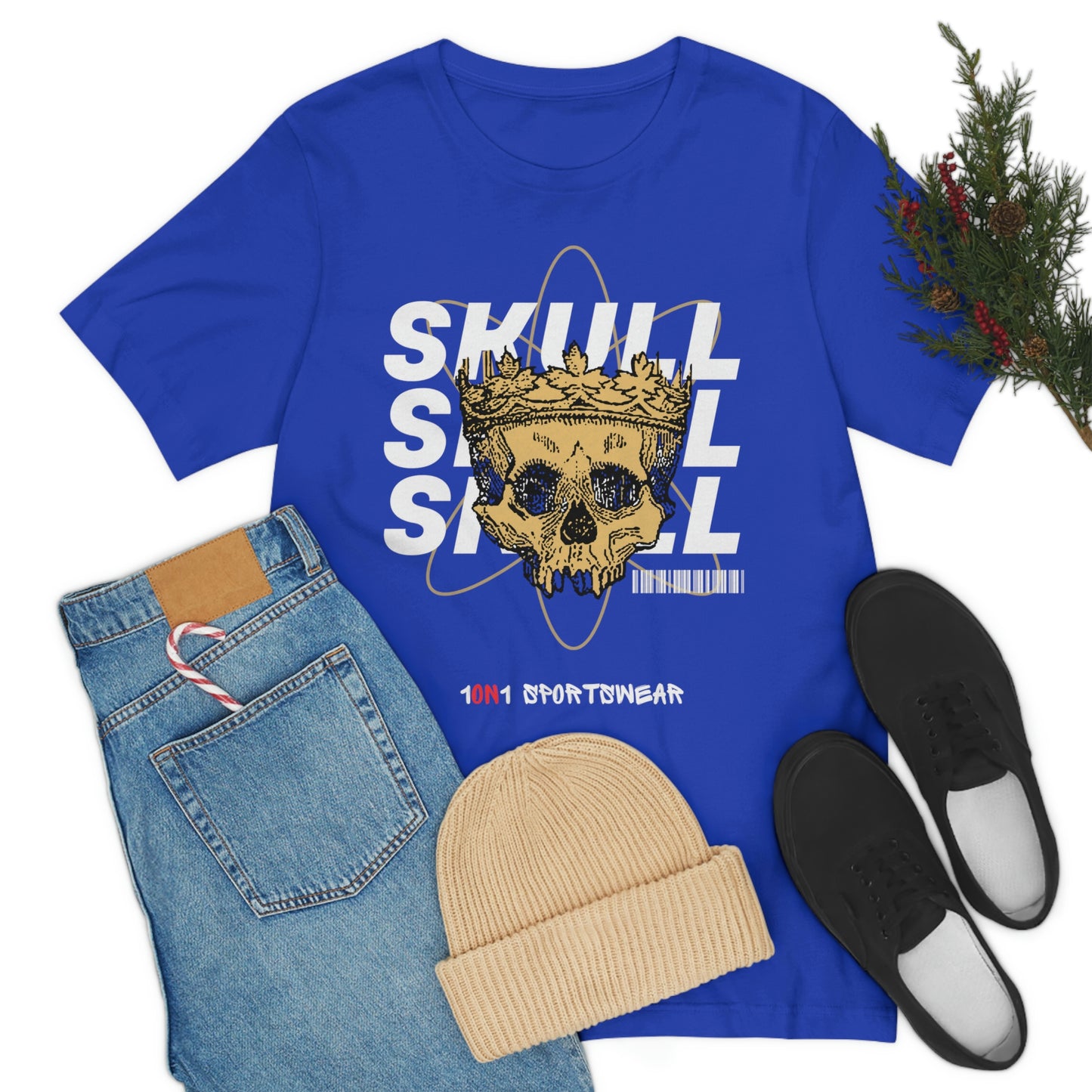 Unisex Skull Jersey Short Sleeve Tee