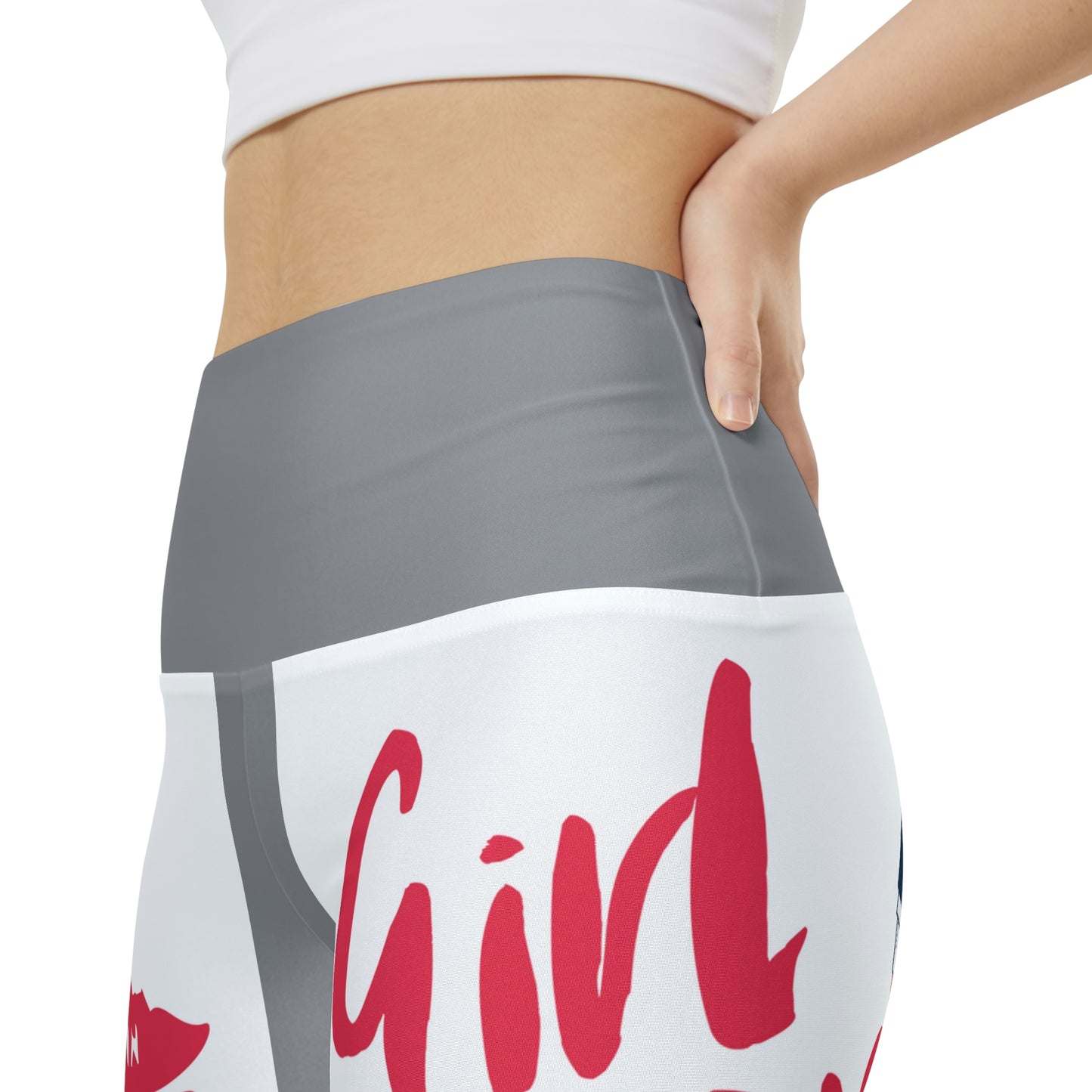 Women's Girl Power Workout Shorts (Grey/White)