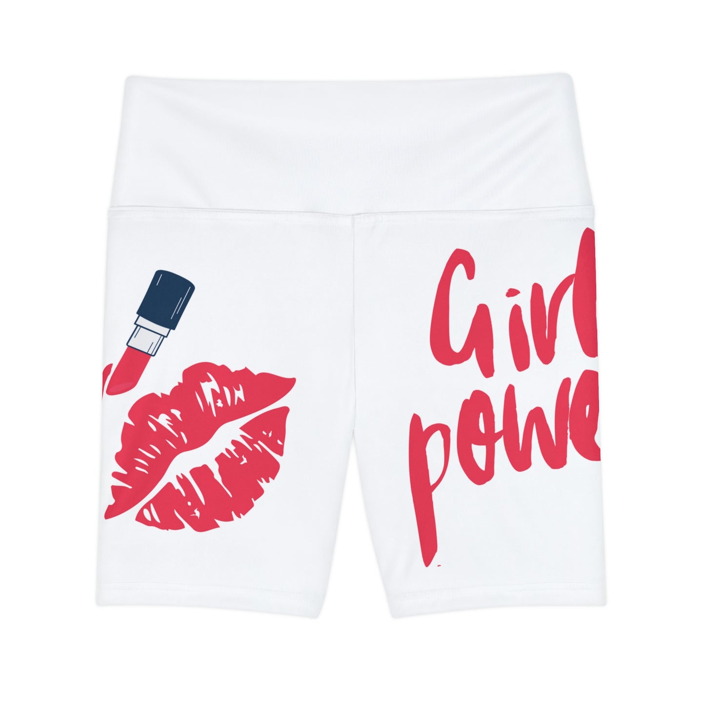 Women's Girl Power Workout Shorts (White)