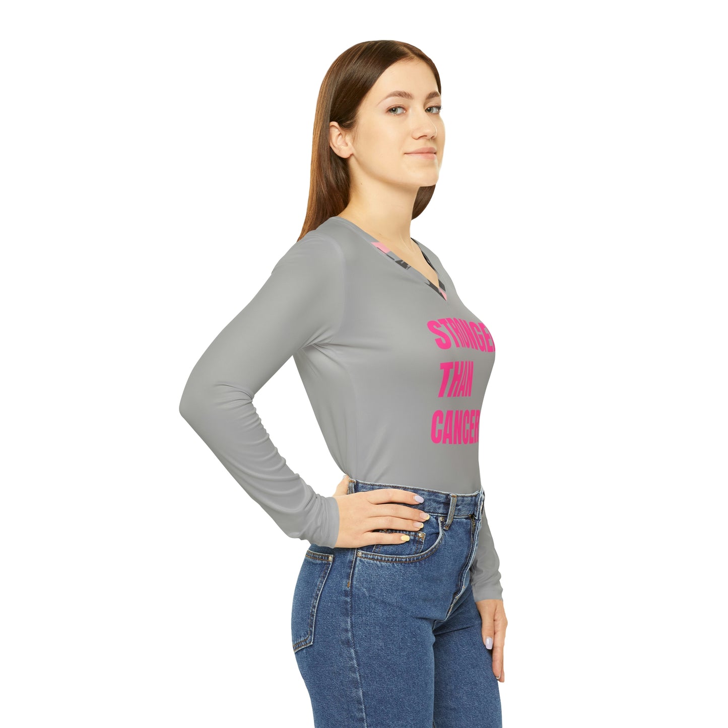 Cancer Awareness Women's Long Sleeve V-neck Shirt