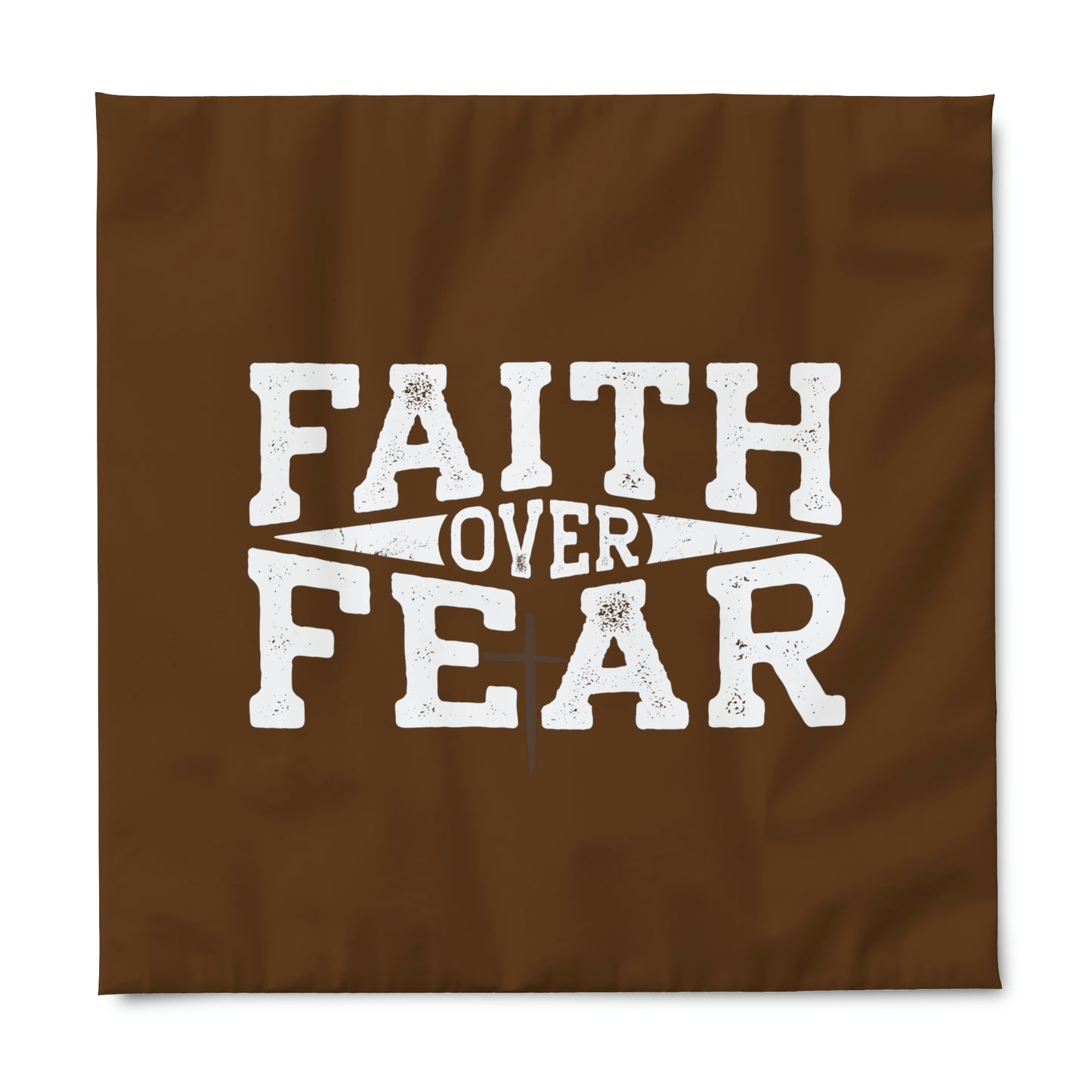 Faith over Fear Duvet Cover (Brown)