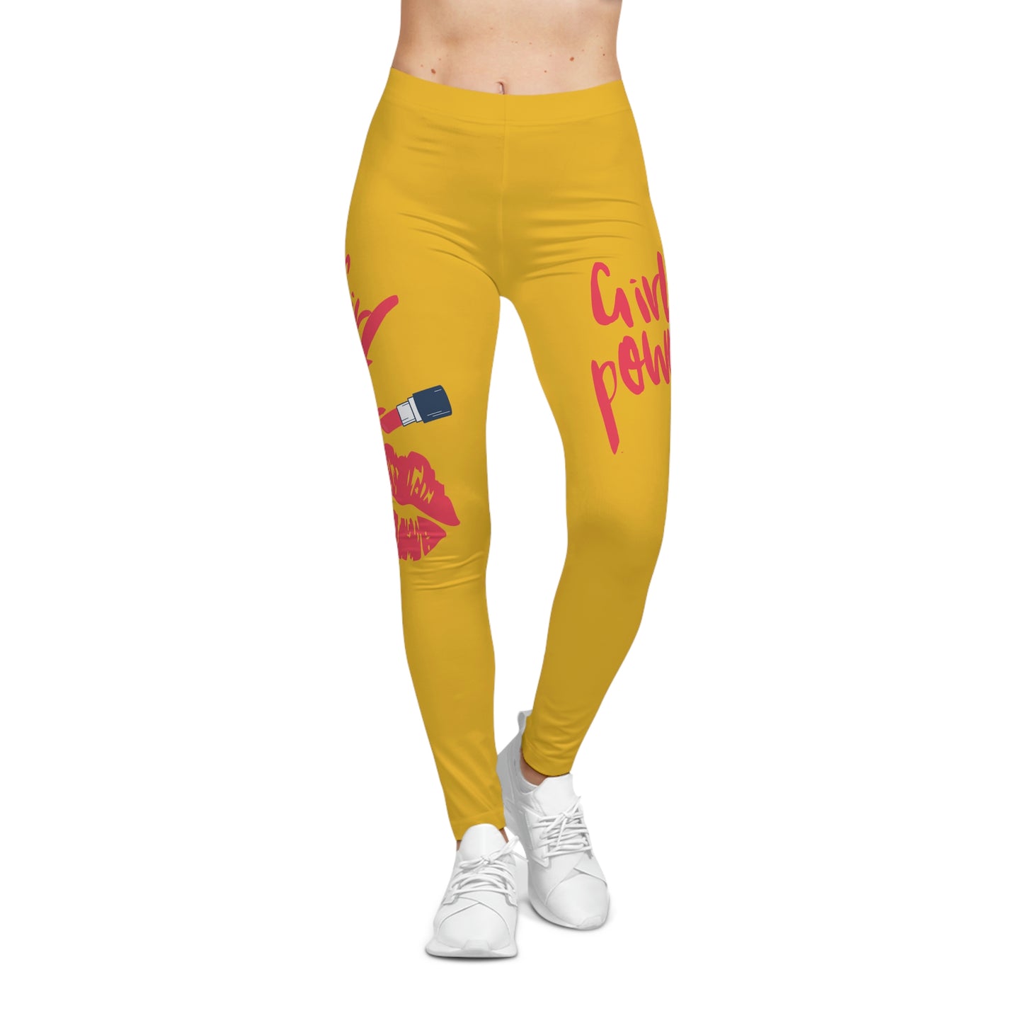 Women's Girl Power Casual Leggings (Yellow)