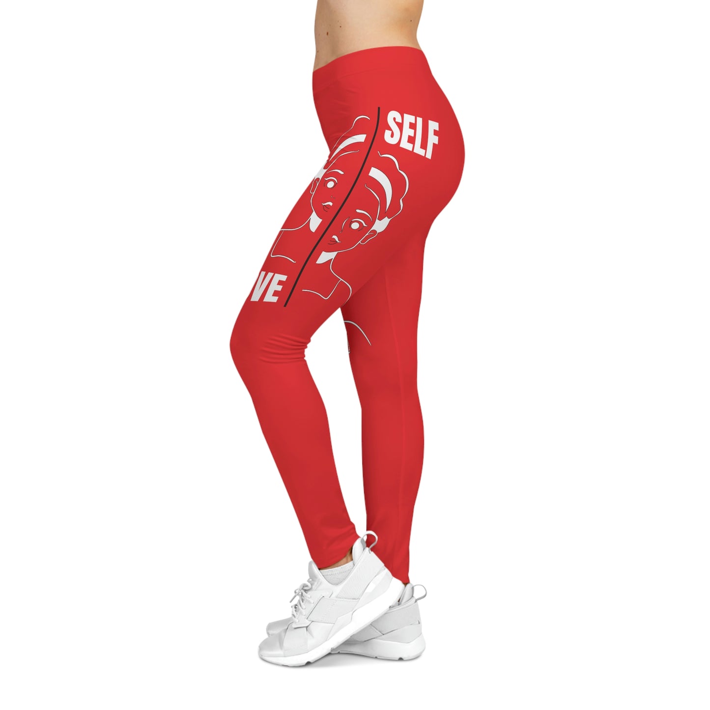 Women's Self Casual Leggings (Red)