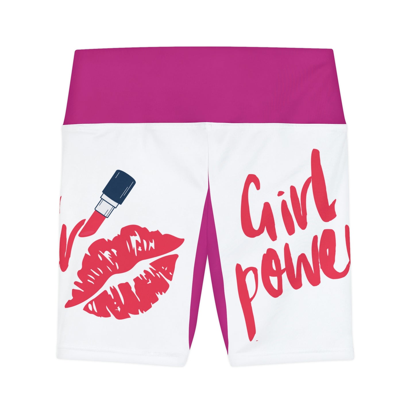 Women's Girl Power Workout Shorts (Pink/White)