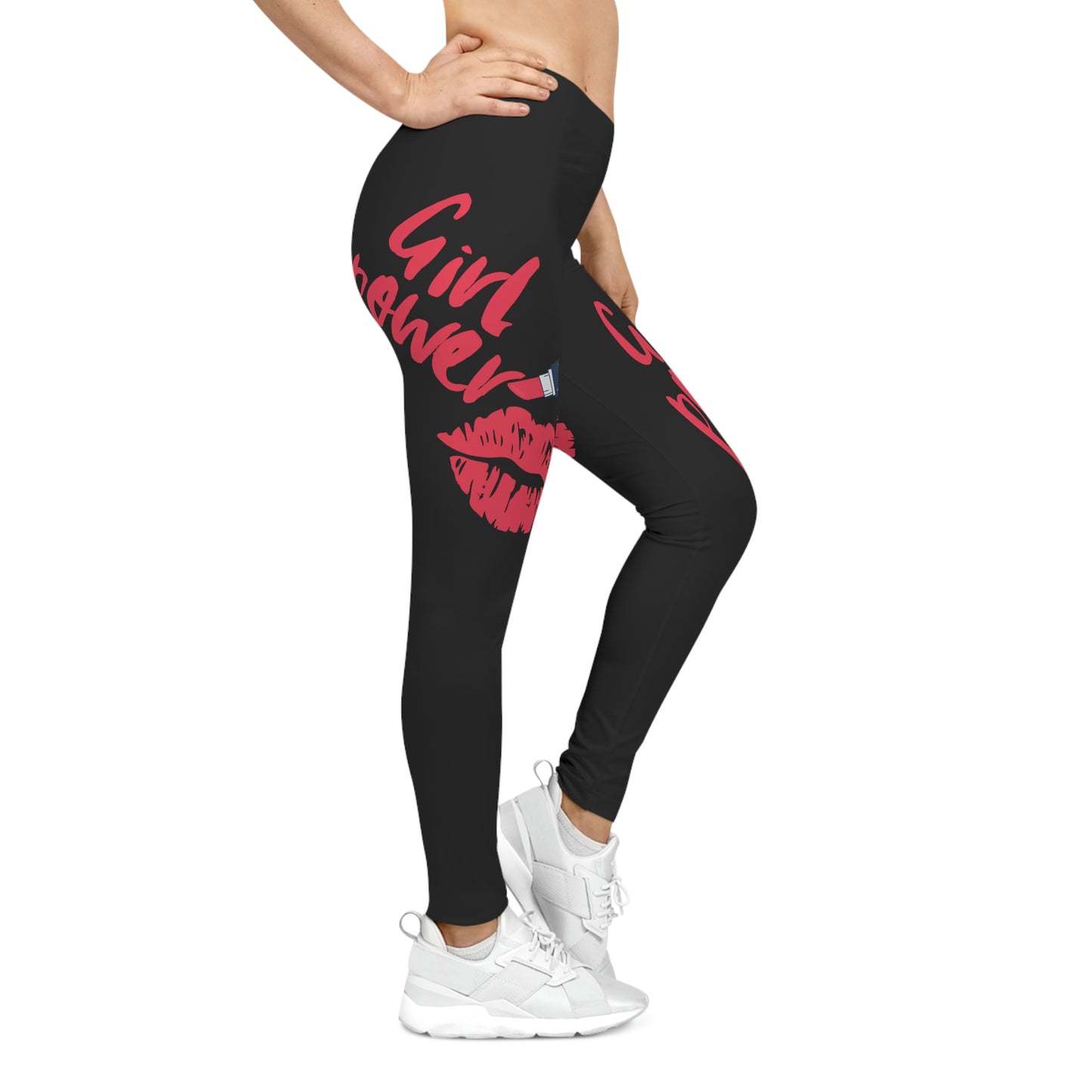 Women's Girl Power Casual Leggings (Black)