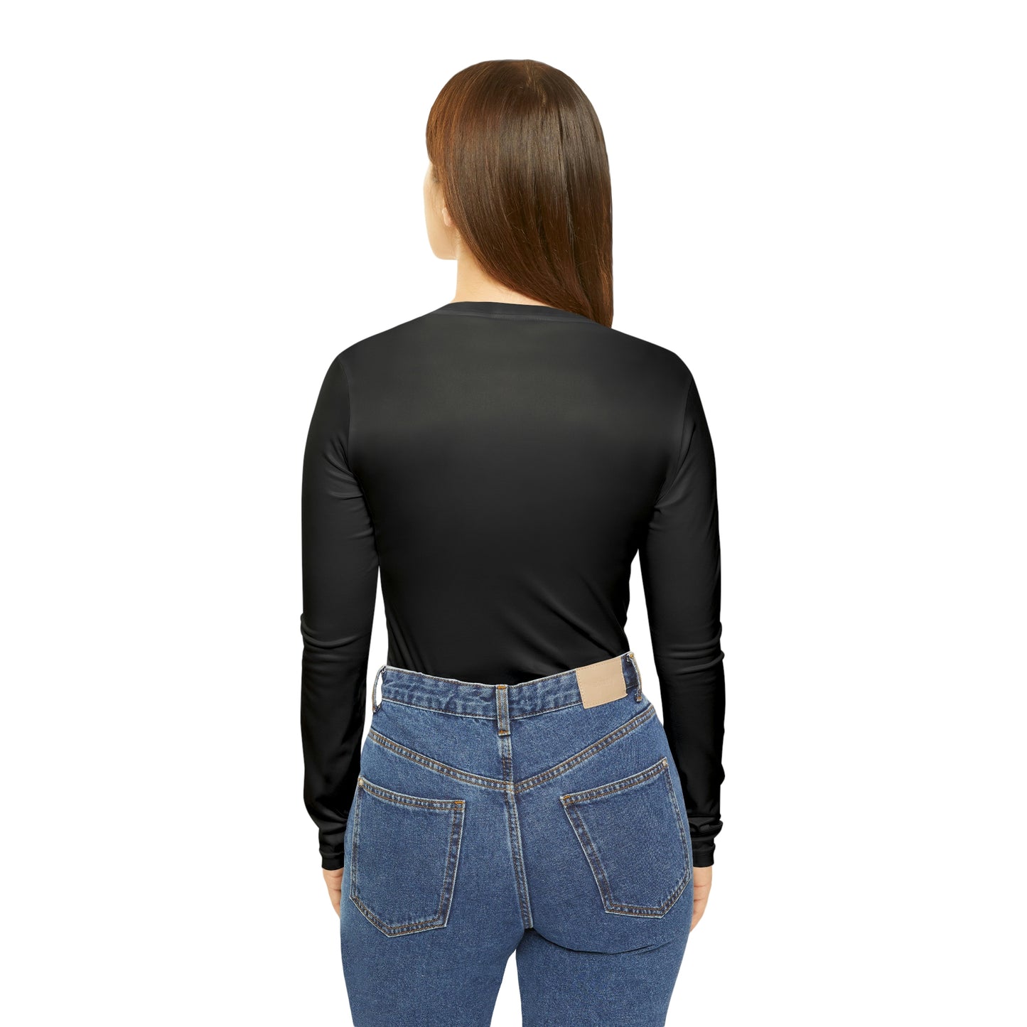 Women's Black Long Sleeve V-neck Shirt