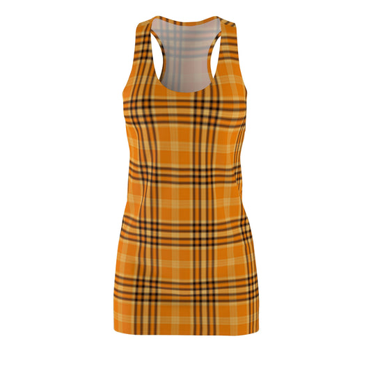 Summer Women's Cut & Sew Racerback Dress (Orange/Black)