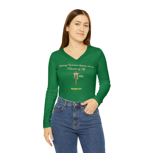 Women's Long Sleeve V-neck Shirt