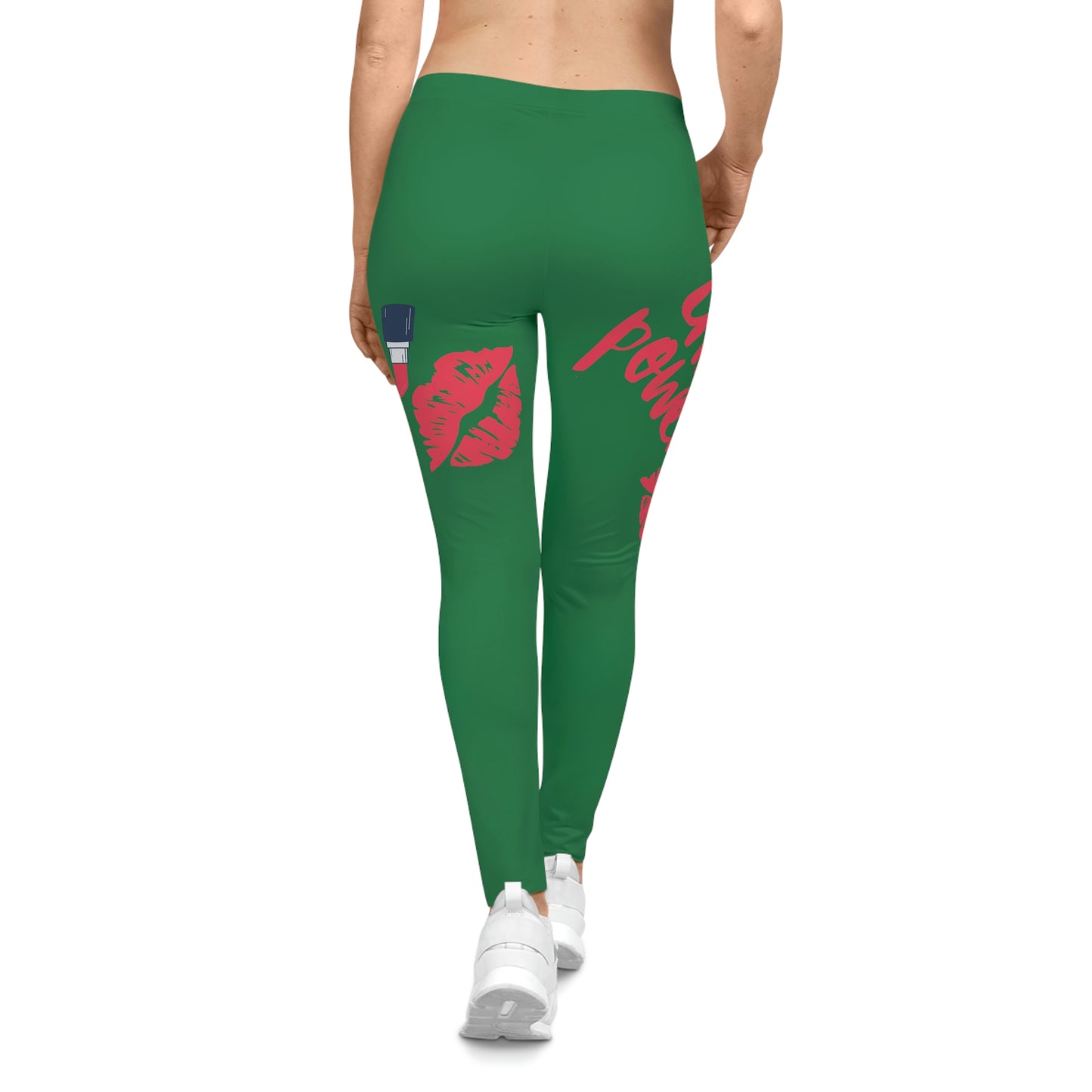 Women's Girl Power Casual Leggings (Green)