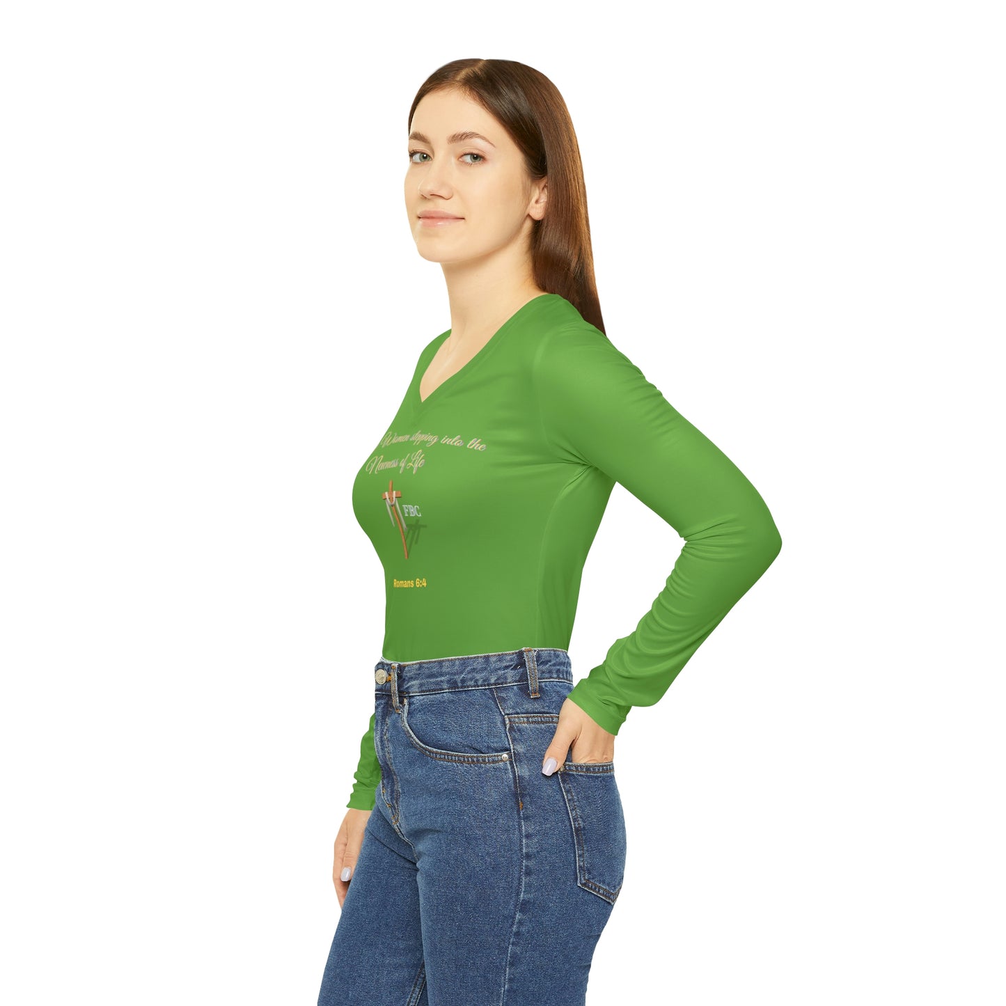 Women's Long Sleeve V-neck Shirt