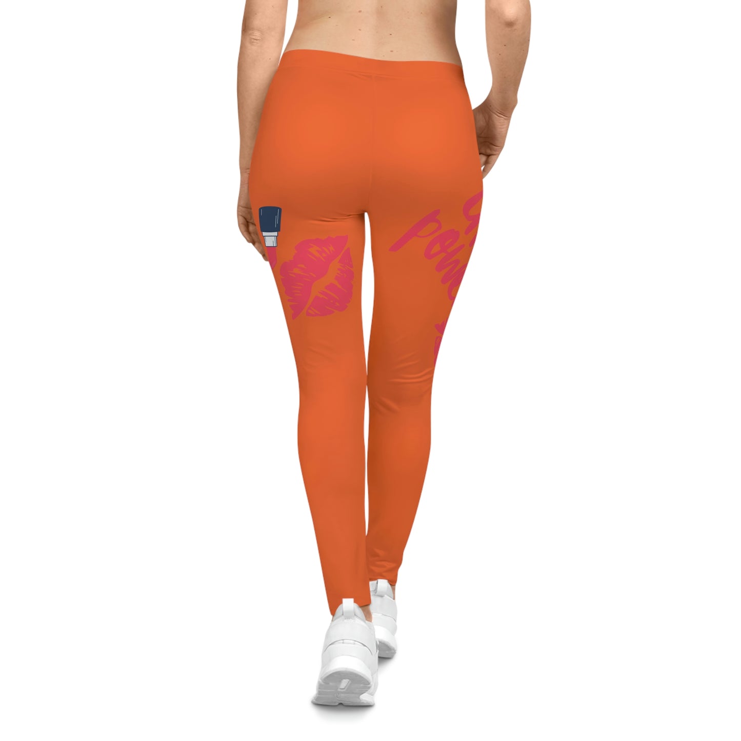 Women's Girl Power Casual Leggings (Orange)