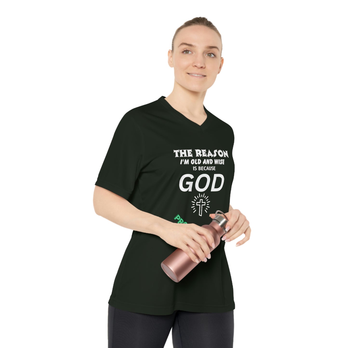 Women's Performance Black V-Neck T-Shirt