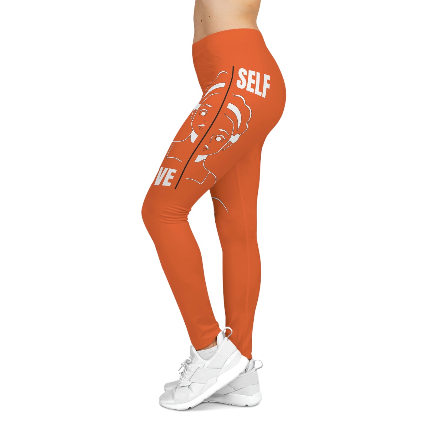 Women's Self Casual Leggings (Orange)