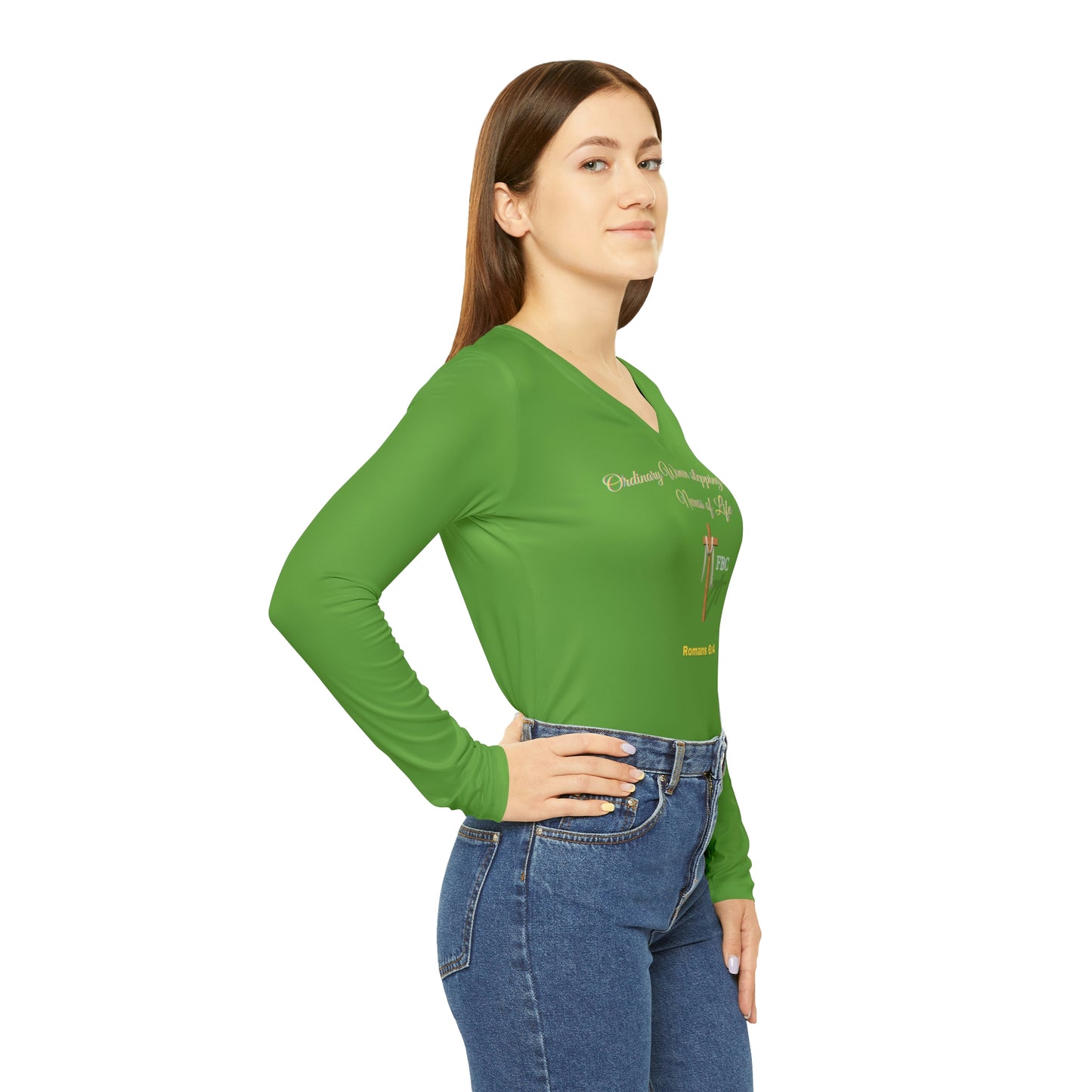 Women's Long Sleeve V-neck Shirt