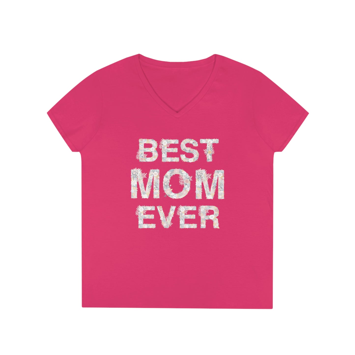 Mother's Day Ladies' V-Neck T-Shirt (Heliconia)