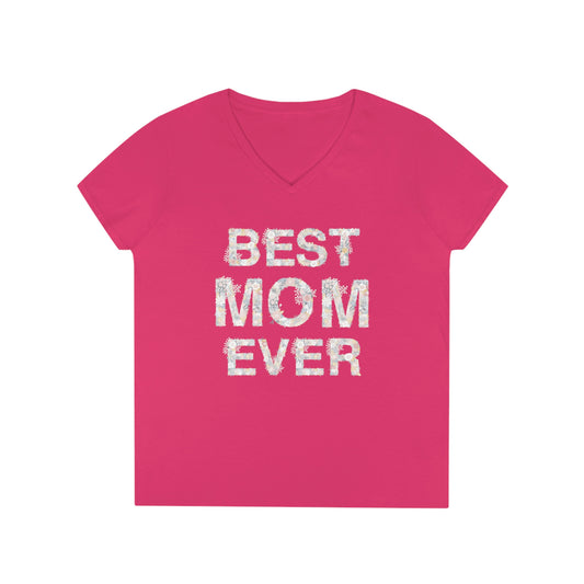 Mother's Day Ladies' V-Neck T-Shirt (Heliconia)